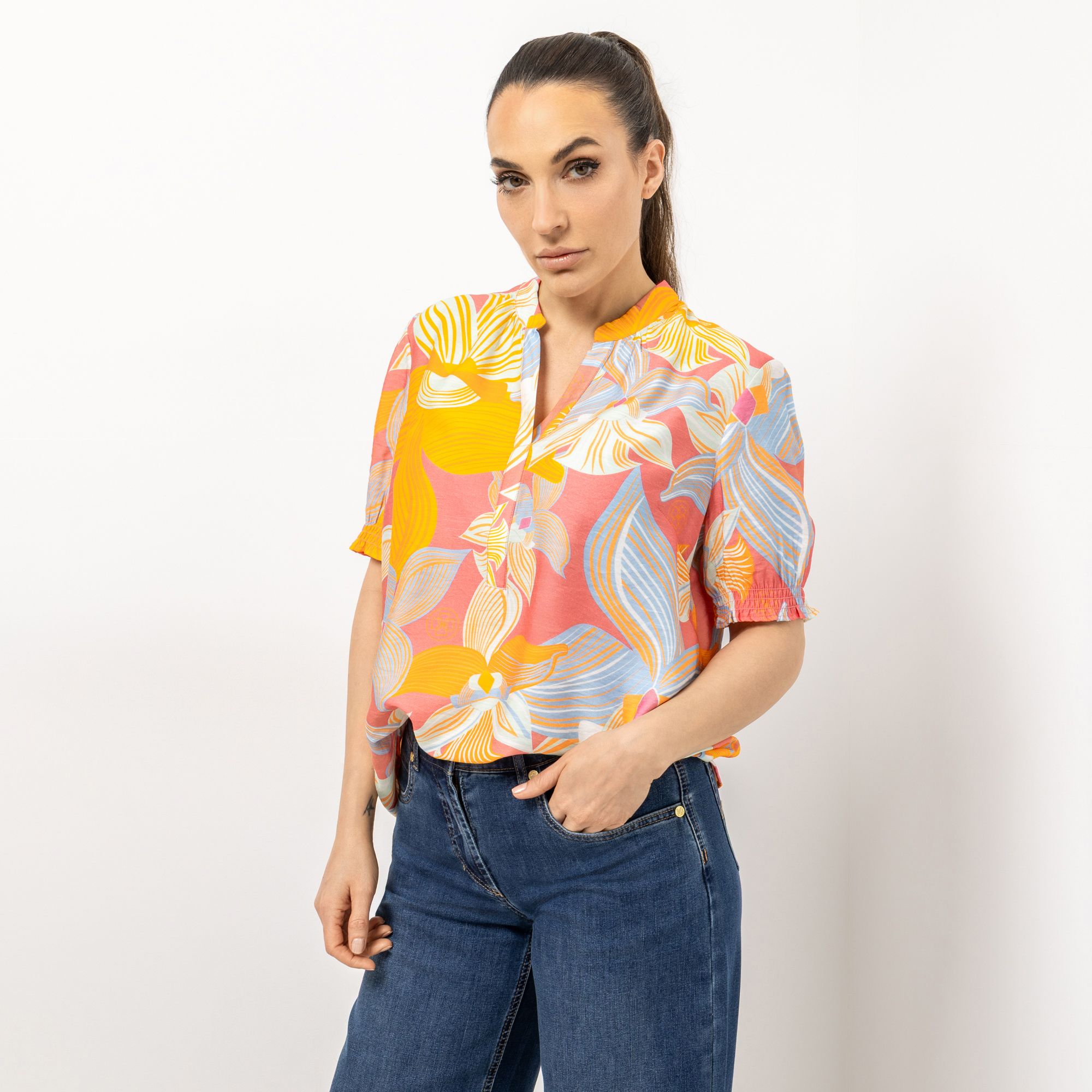 B-Ware DAWID by Dawid Tomaszewski Bluse, 1/2 Arm Serafinoausschnitt