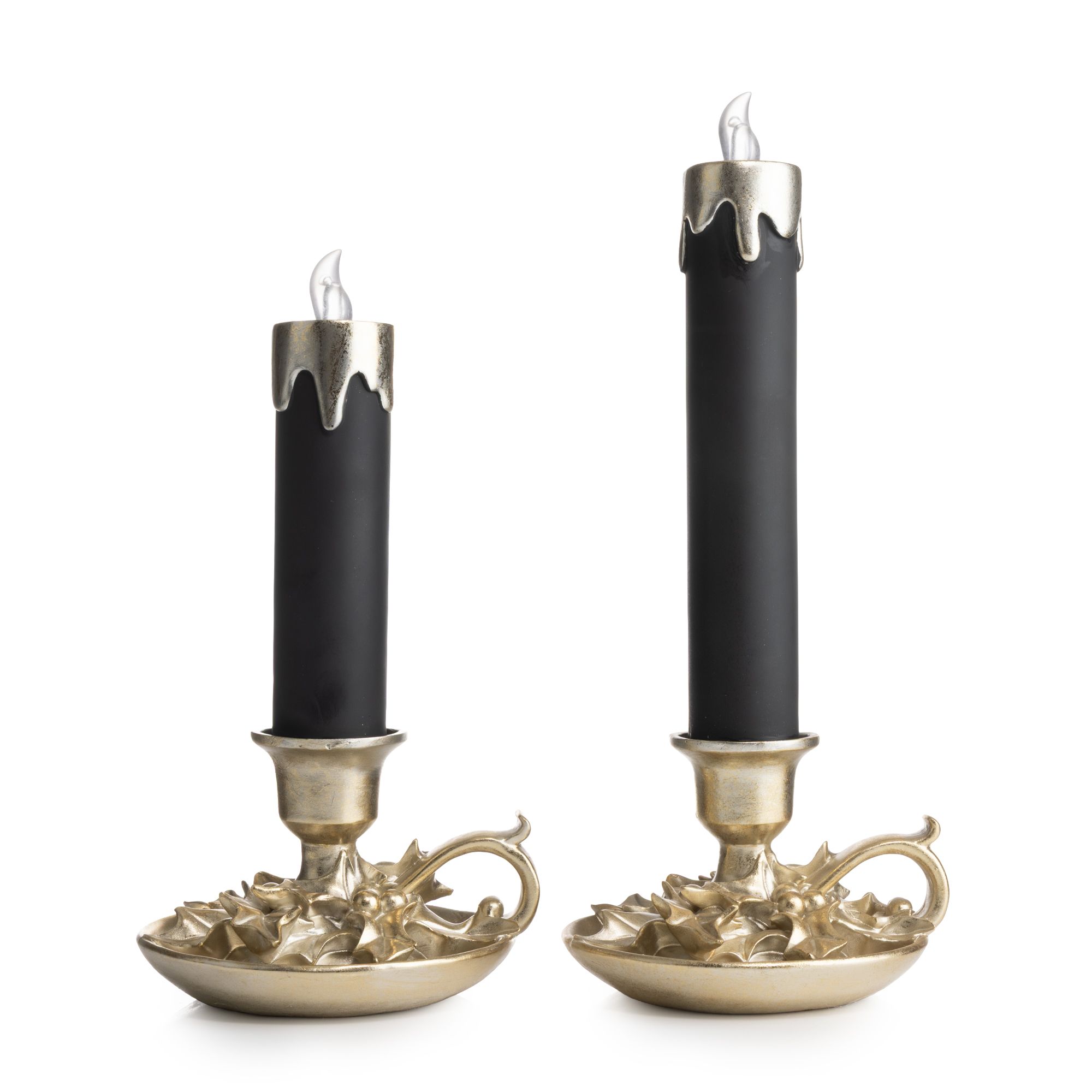 B-Ware LUMIDA Xmas 2 historische Kerzen Polyresin 6h-Timerfunktion