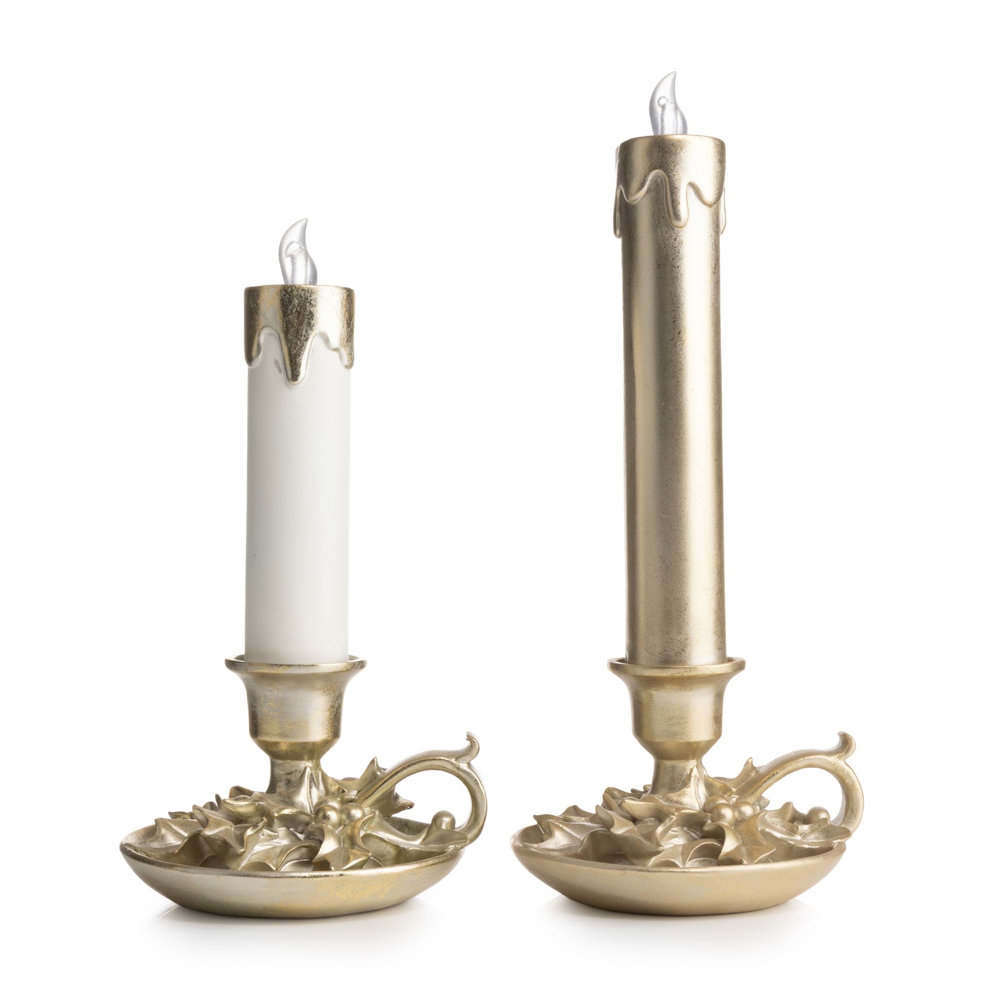 B-Ware LUMIDA Xmas 2 historische Kerzen Polyresin 6h-Timerfunktion