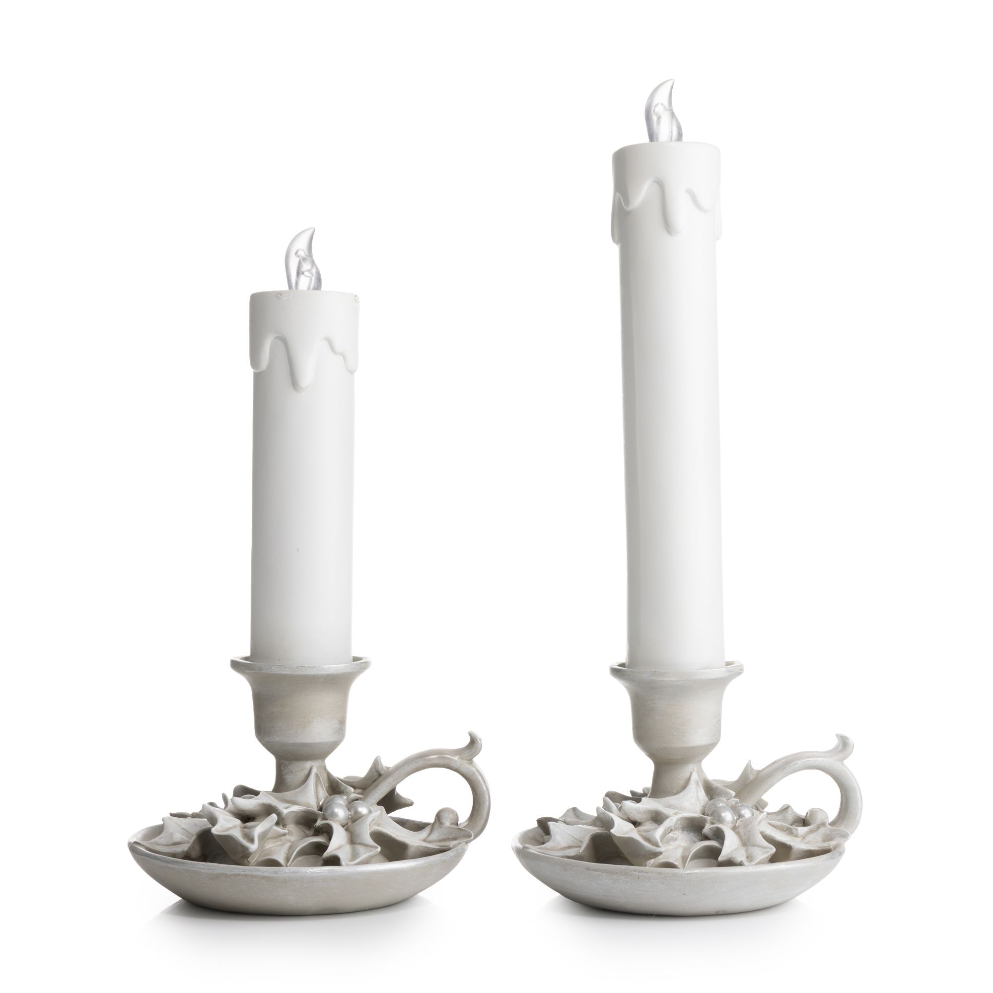 B-Ware LUMIDA Xmas 2 historische Kerzen Polyresin 6h-Timerfunktion