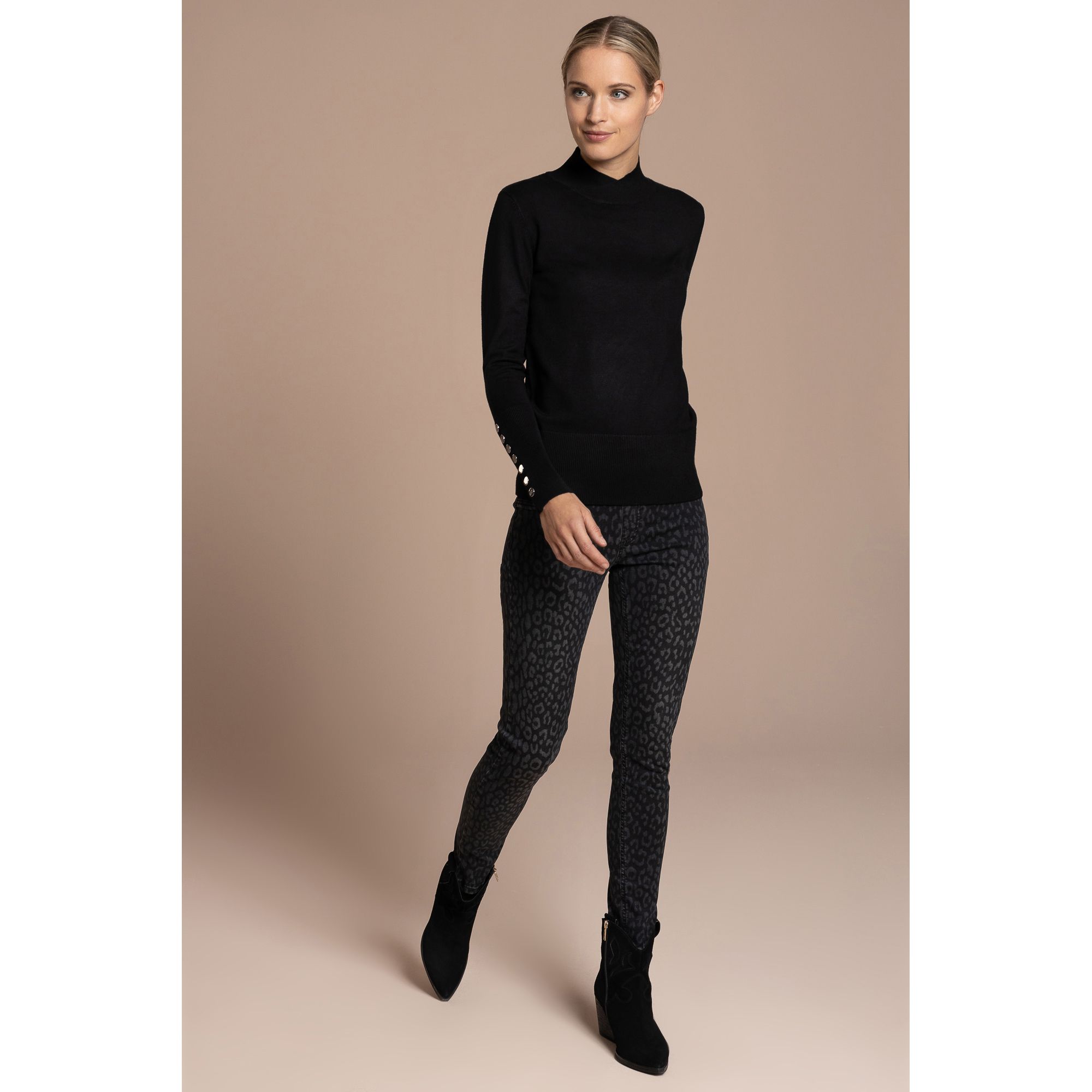 B-Ware STEFFEN SCHRAUT Pullover, 1/1-Arm Stehkragen Knopf-Detail