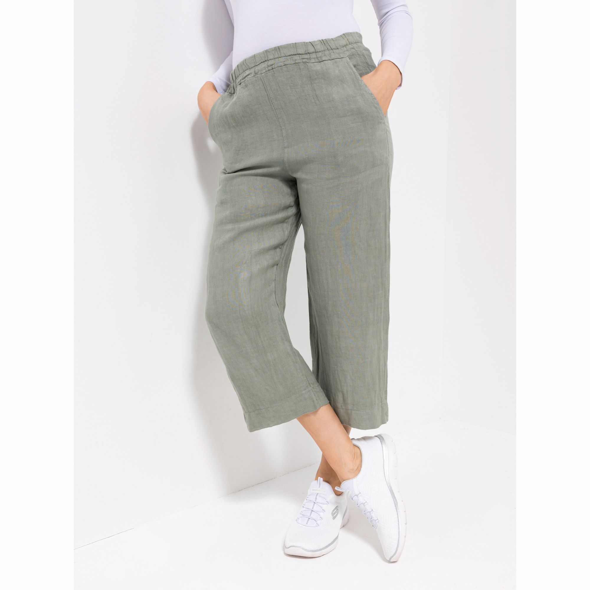 B-Ware DINE 'N' DANCE Leinenhose Culotte Rundumdehnbund