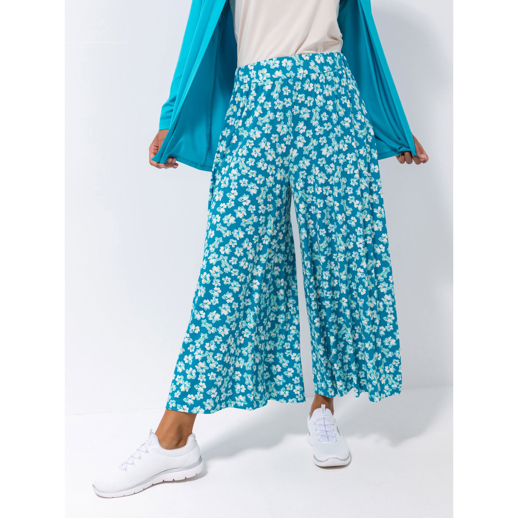 B-Ware DENIM & CO. Hosenrock, 7/8-Länge sehr weites Bein Allover Print