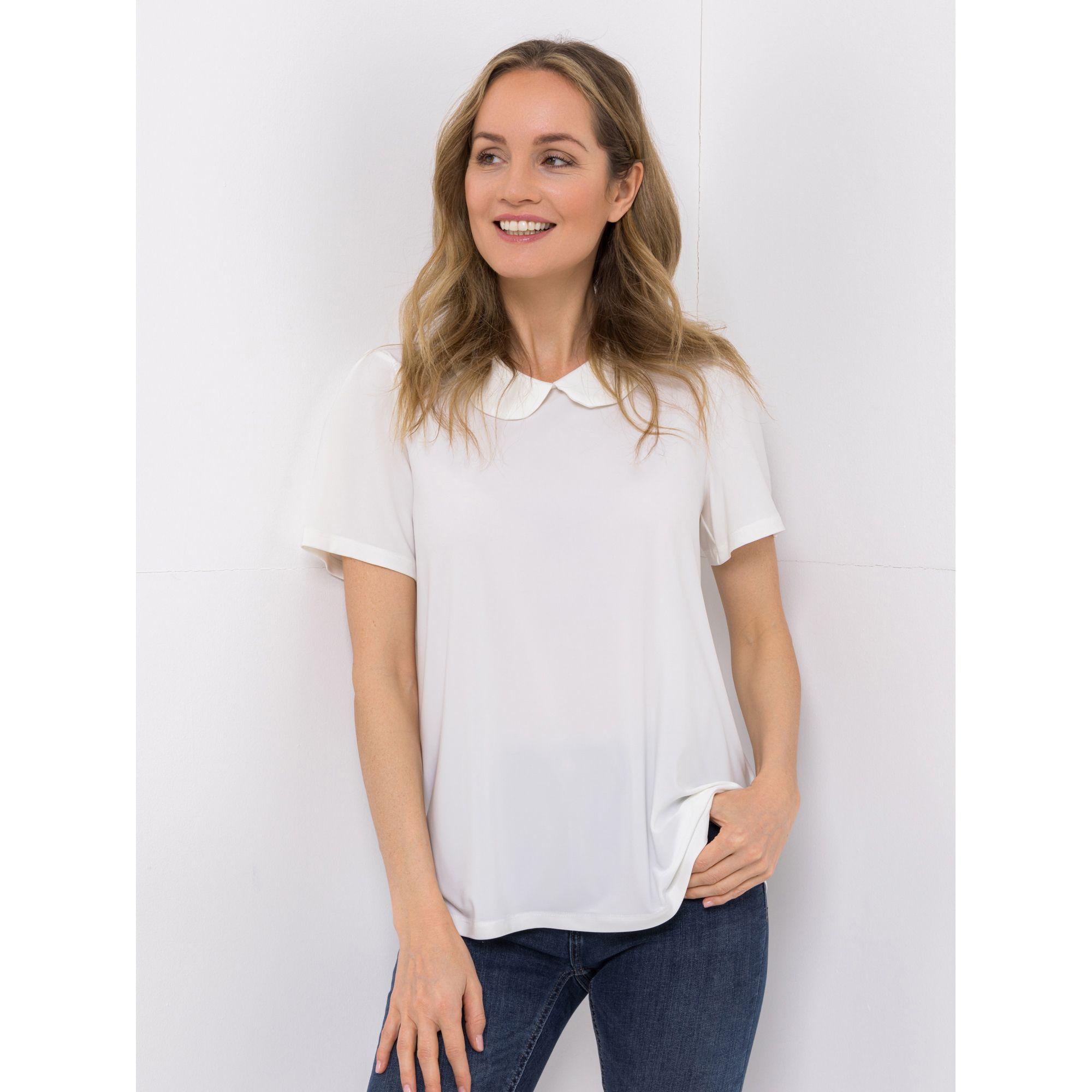 B-Ware KIM & CO. Shirt, 1/2-Arm Deluxe Brazil Knit Bubi-Kragen