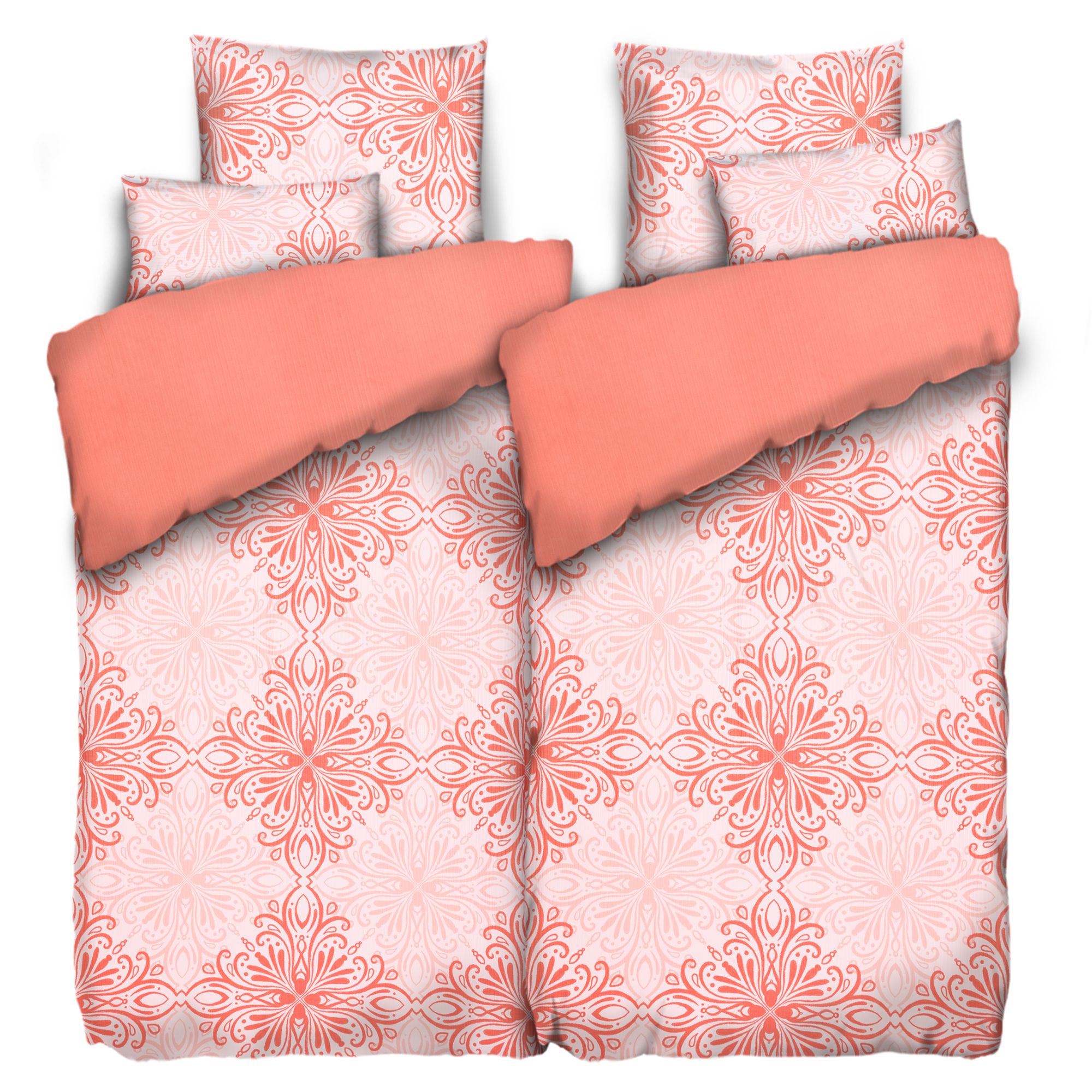 B-Ware JERYMOOD Rib-Jersey Wendebettwäsche Ornamente Doppelbett, 6tlg.