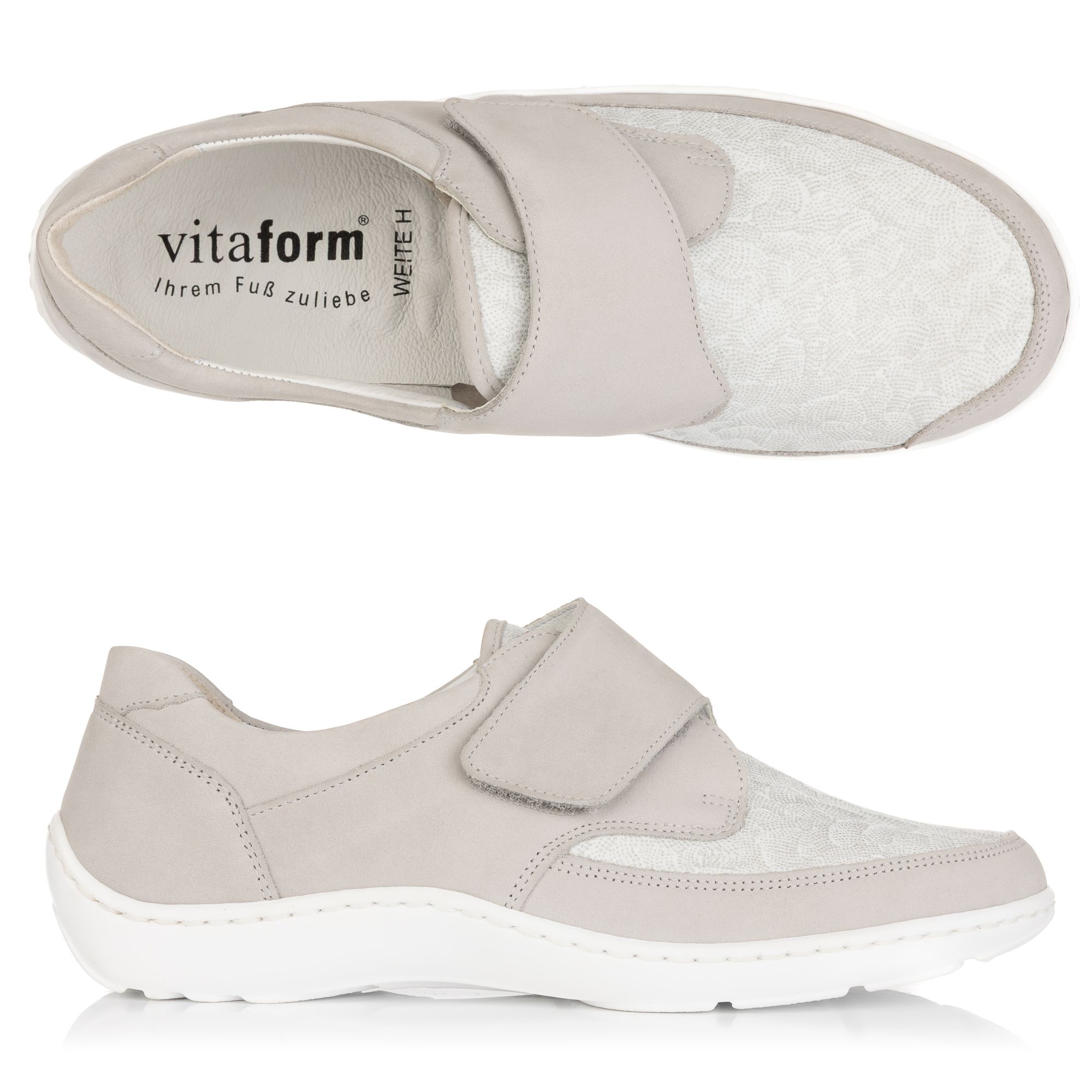 B-Ware VITAFORM Damen- Halbschuh Leder/ Stretch Klettverschluss