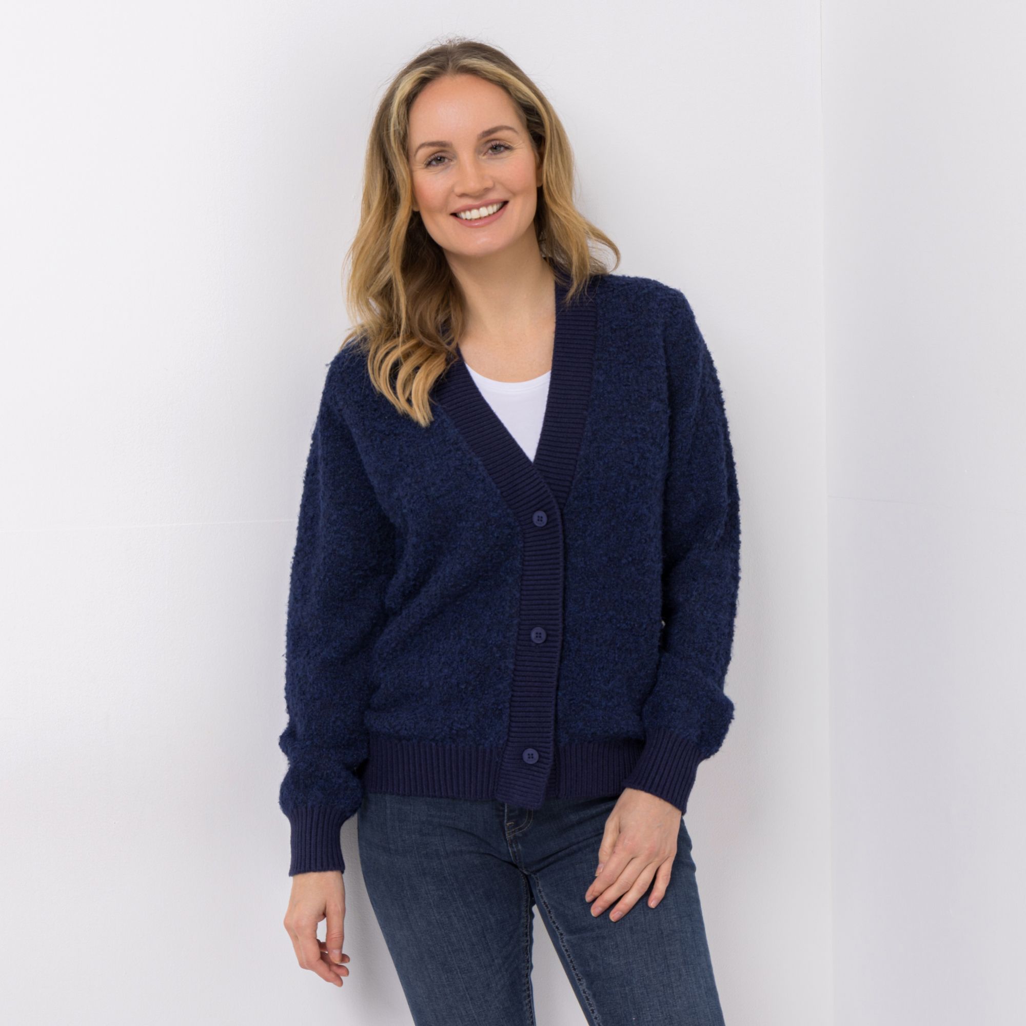 B-Ware DAWID by Dawid Tomaszewski Cardigan, Langarm Bouclé-Look