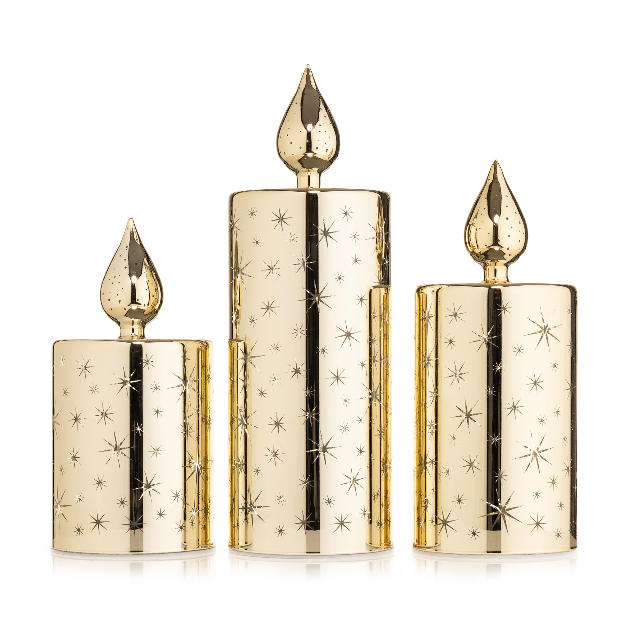 B-Ware LUMIDA Xmas 3 LED-Glaskerzen Tropfen-Design 6h-Timerfunktion