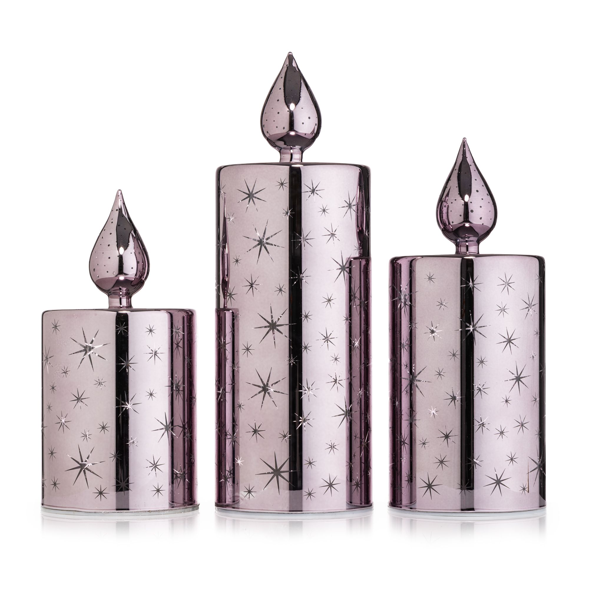 B-Ware LUMIDA Xmas 3 LED-Glaskerzen Tropfen-Design 6h-Timerfunktion
