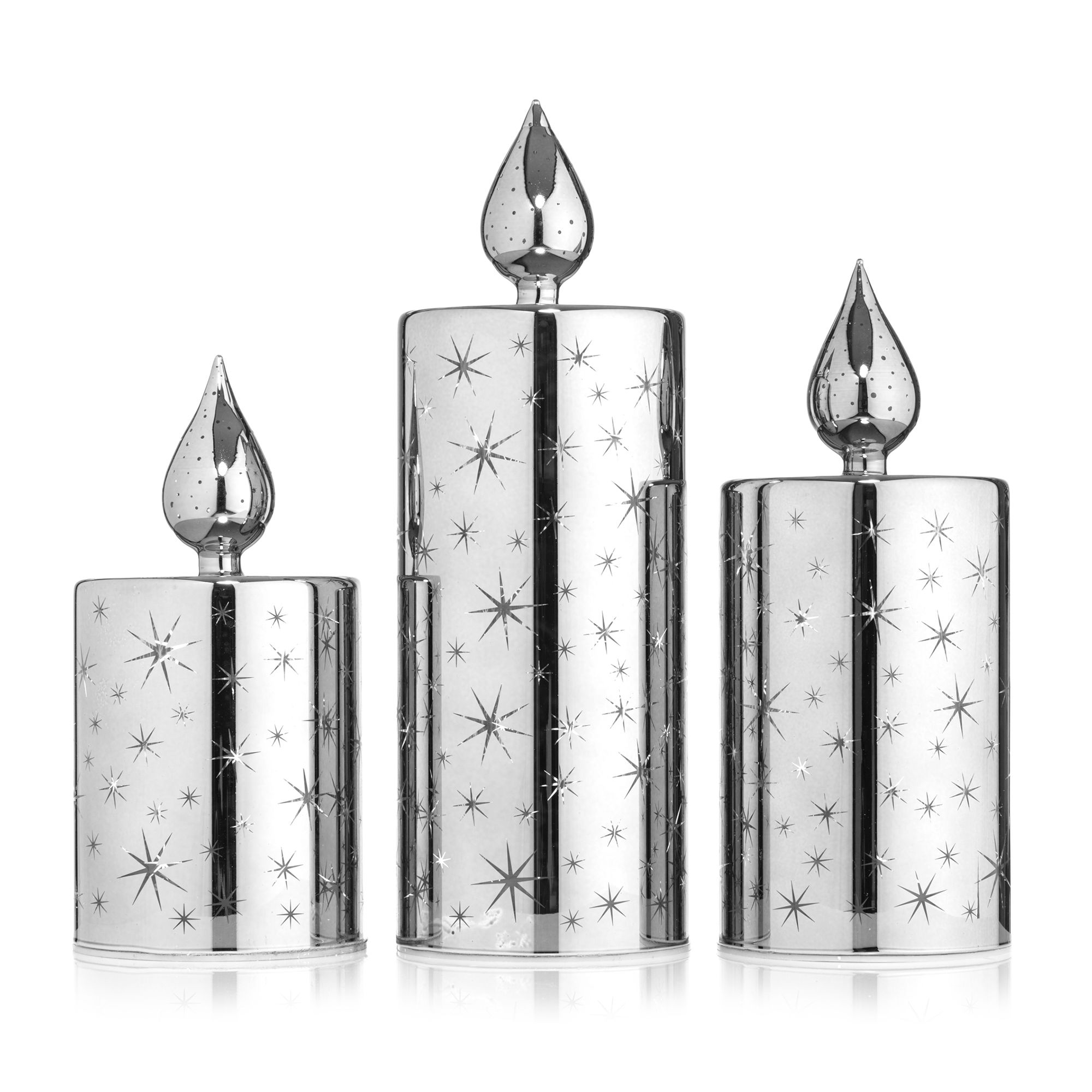 B-Ware LUMIDA Xmas 3 LED-Glaskerzen Tropfen-Design 6h-Timerfunktion
