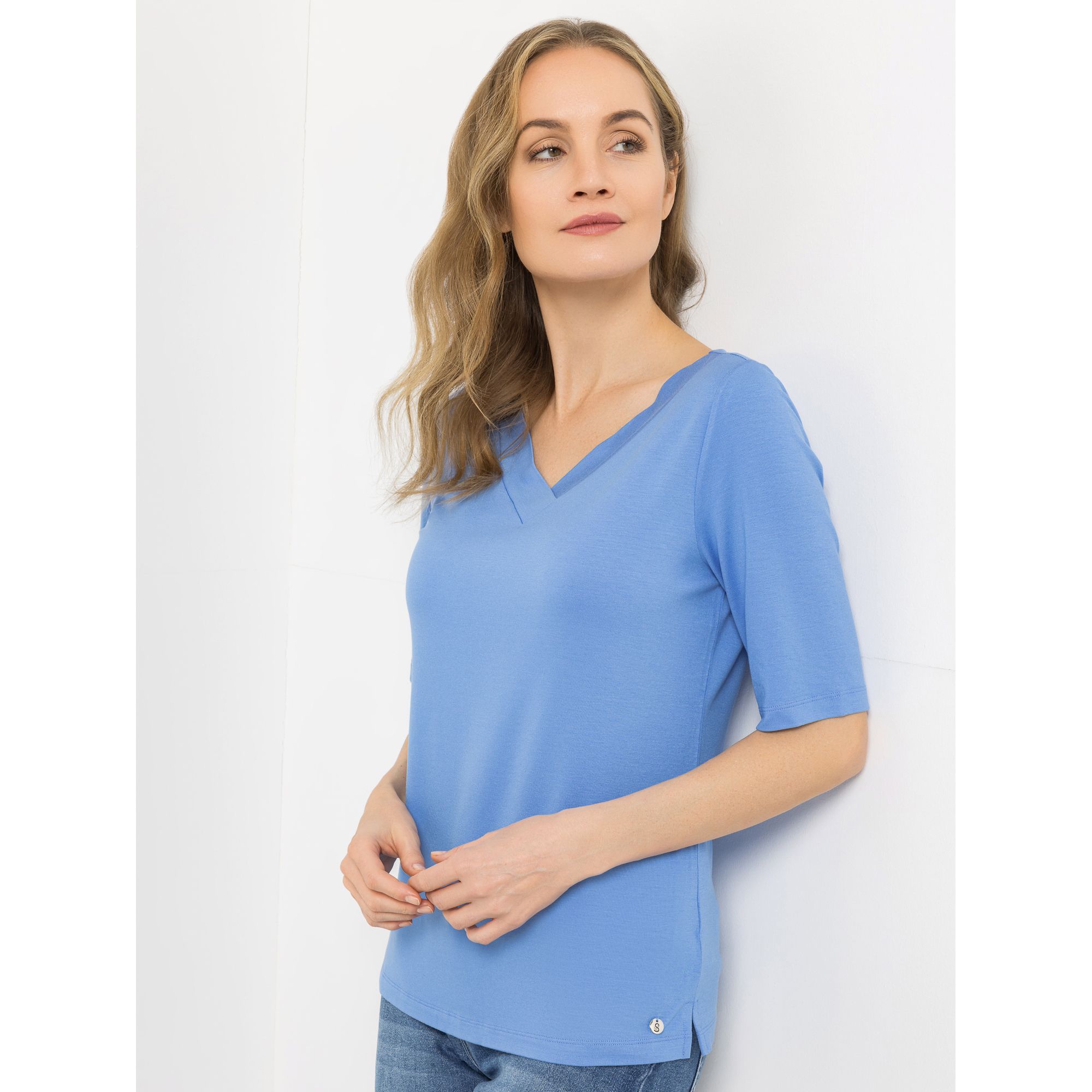 B-Ware STRANDFEIN Shirt, 1/2 Arm V-Ausschnitt 95% ECOVERO™ Viskose