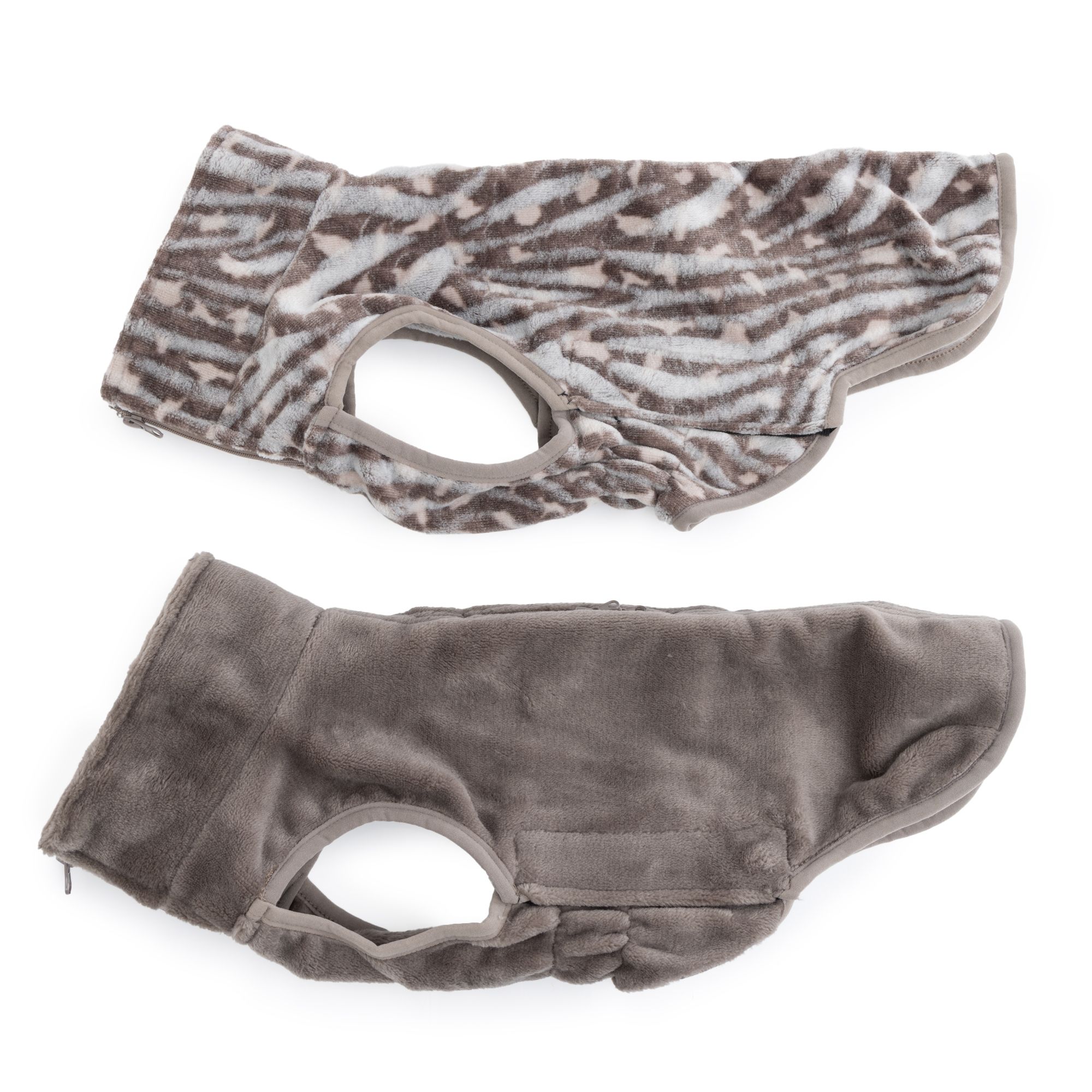 B-Ware MONT CHALET 2 Hunde-Pullover 1x uni & 1x bedruckt Klettverschlüsse