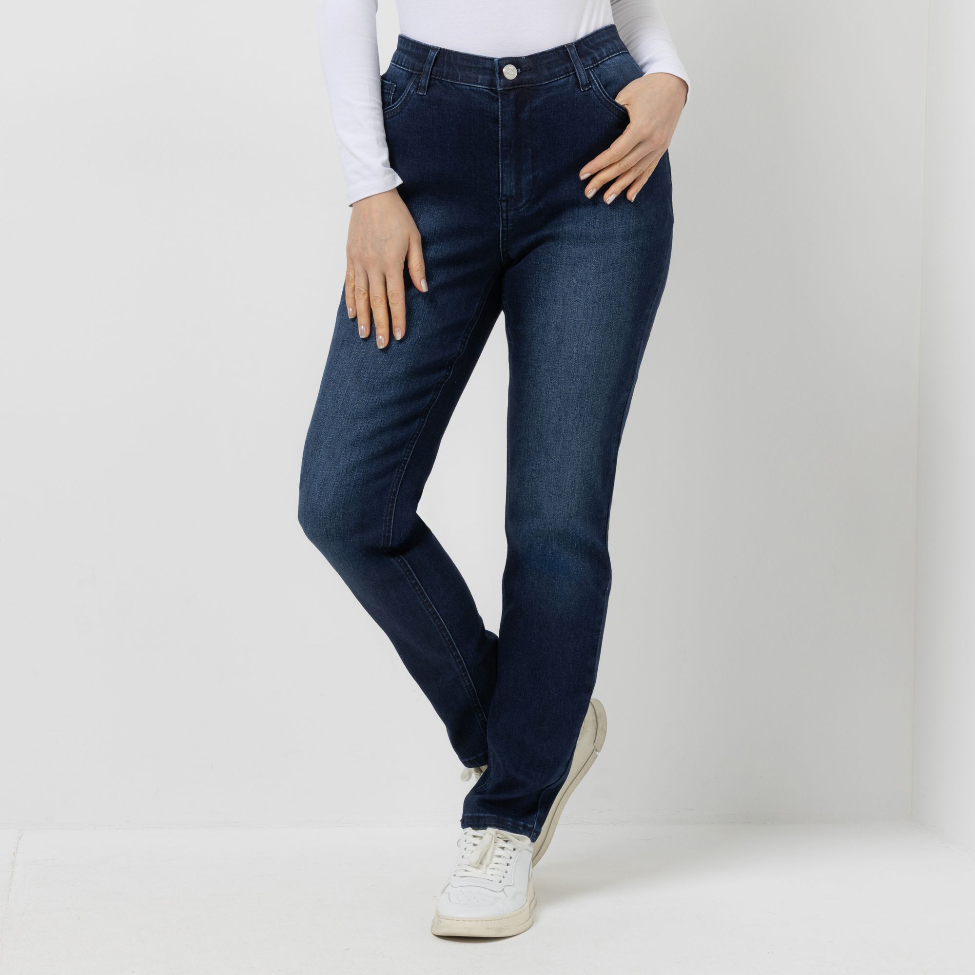 B-Ware DENIM & CO. Jeans, knöchellang Rundumdehnbund Eingrifftaschen