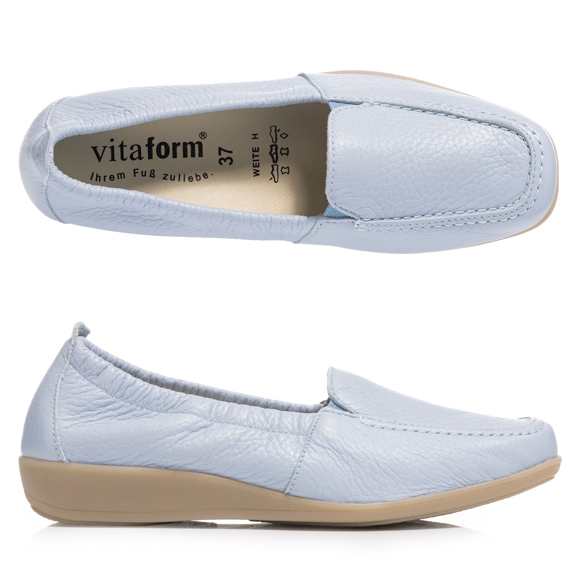 B-Ware VITAFORM Damen-Mokassin Hirschleder Sohle Hilka
