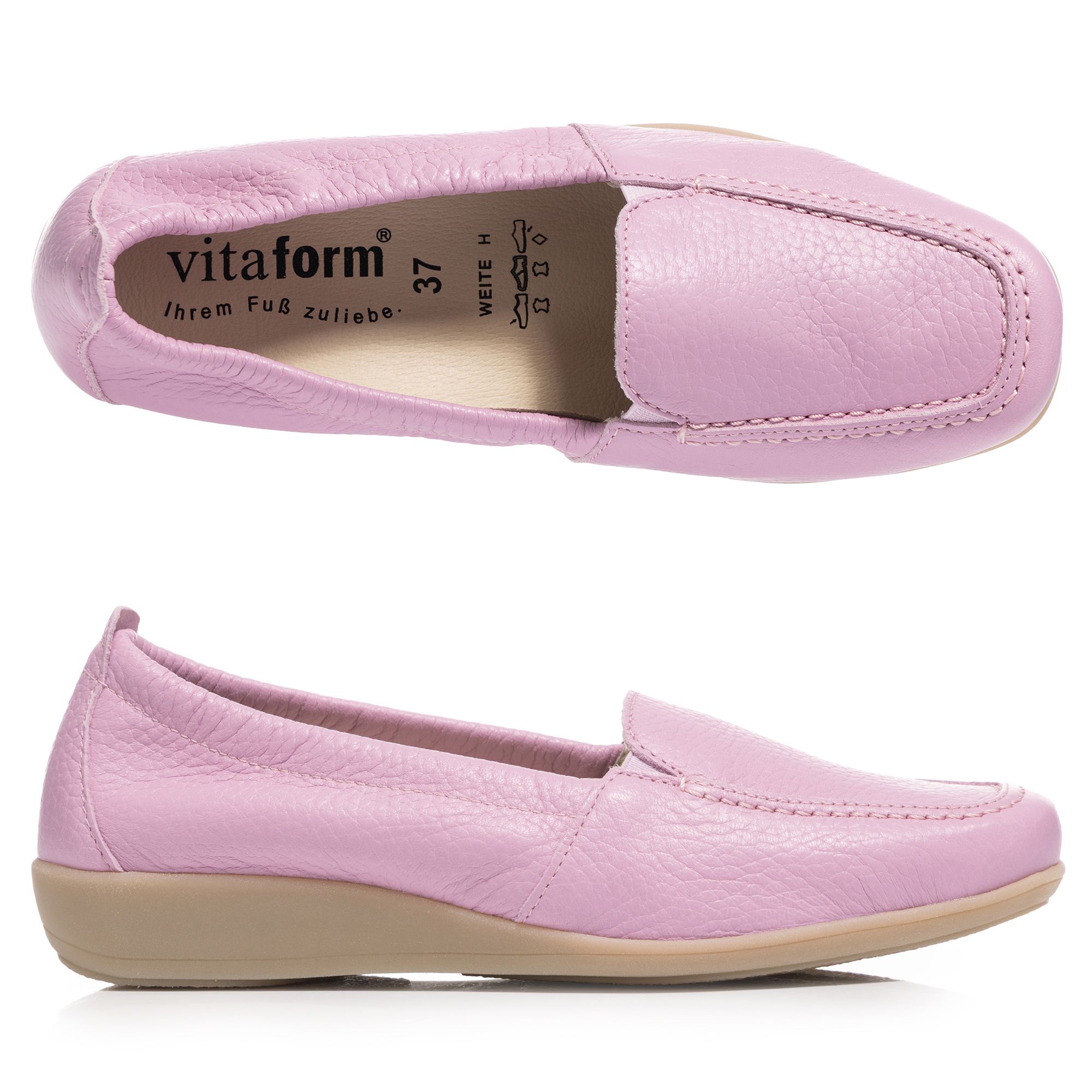 B-Ware VITAFORM Damen-Mokassin Hirschleder Sohle Hilka