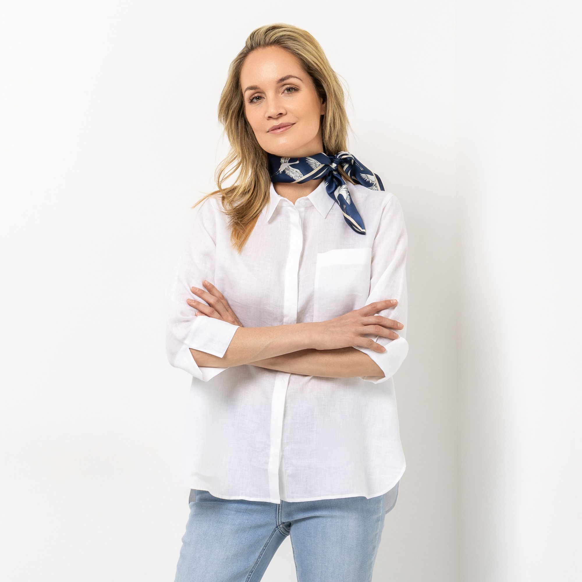 B-Ware STRANDFEIN Bluse Hemdblusenkragen 100% Leinen