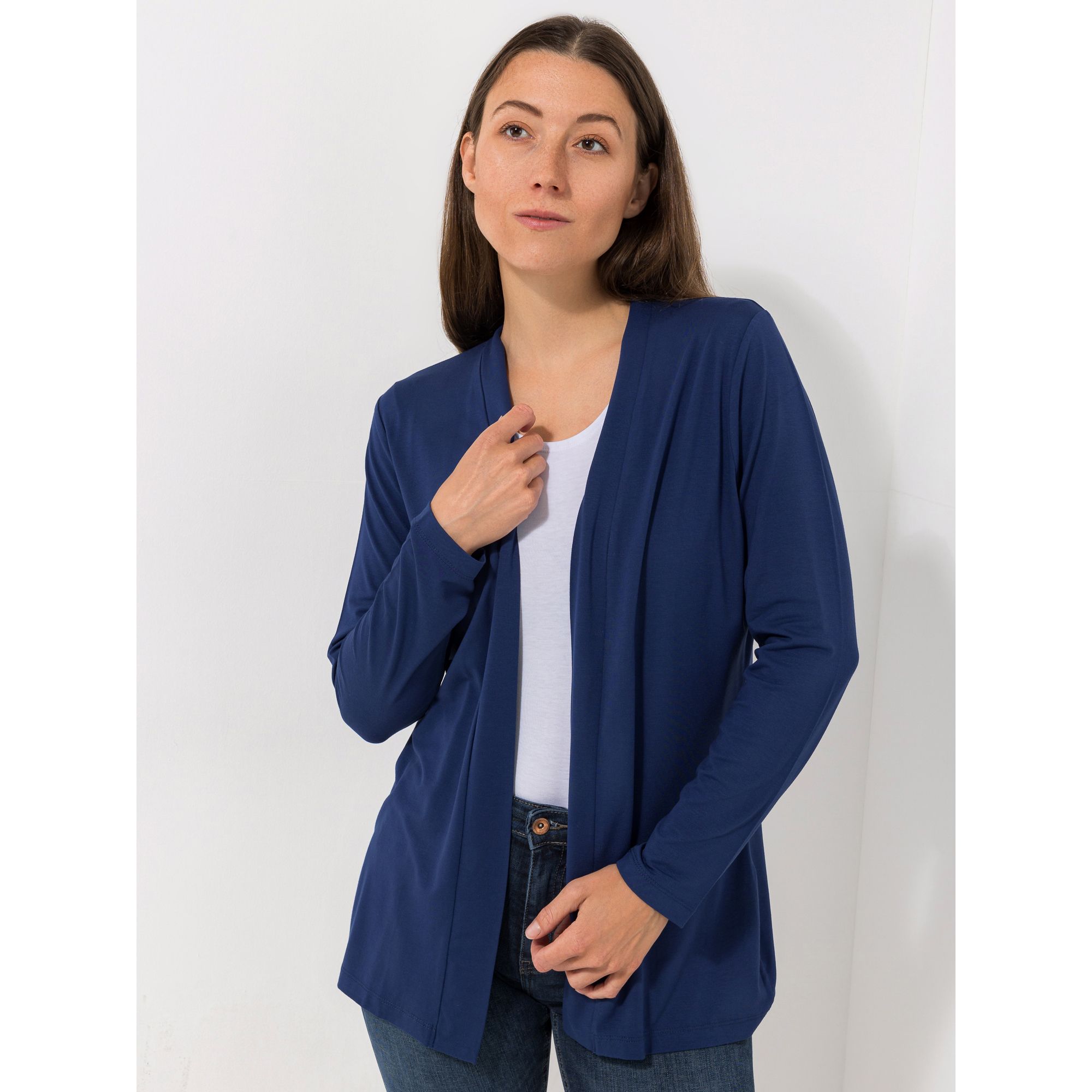 B-Ware DENIM & CO. Cardigan 1/1-Arm offene Form