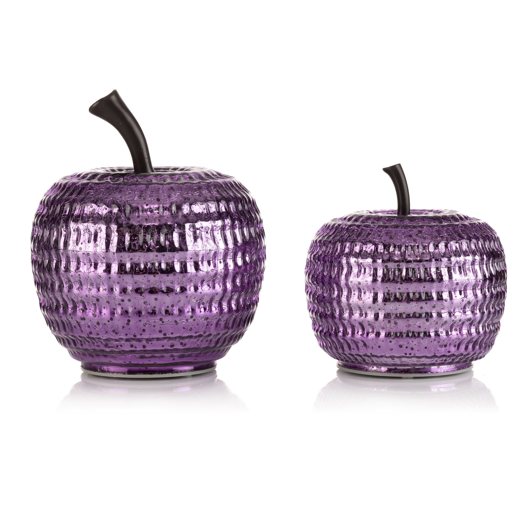 B-Ware LUMIDA Casa 2 LED-Glasäpfel Hammerschlag-Optik outdoorgeeignet