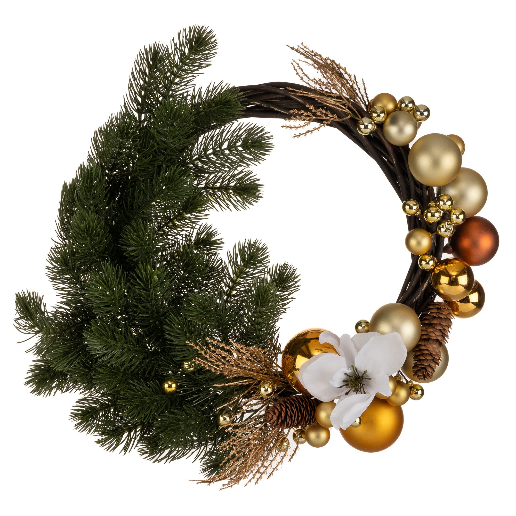 B-Ware ABELLA Flora künstl. Dekokranz Tanne & Kugeln weihnachtlich