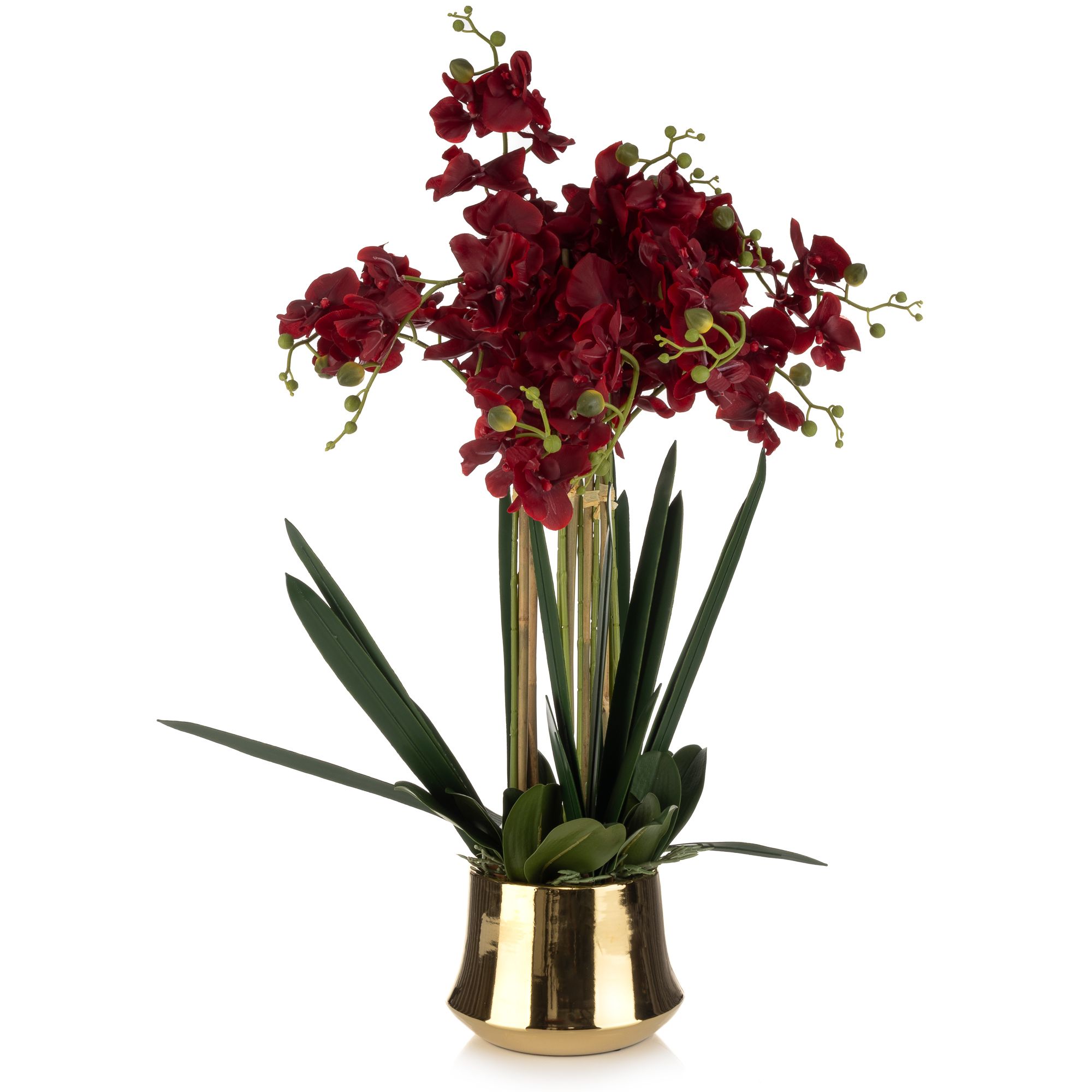 B-Ware ABELLA Flora künstliche Orchidee XL-Phalaenopsis Keramik-Topf gold