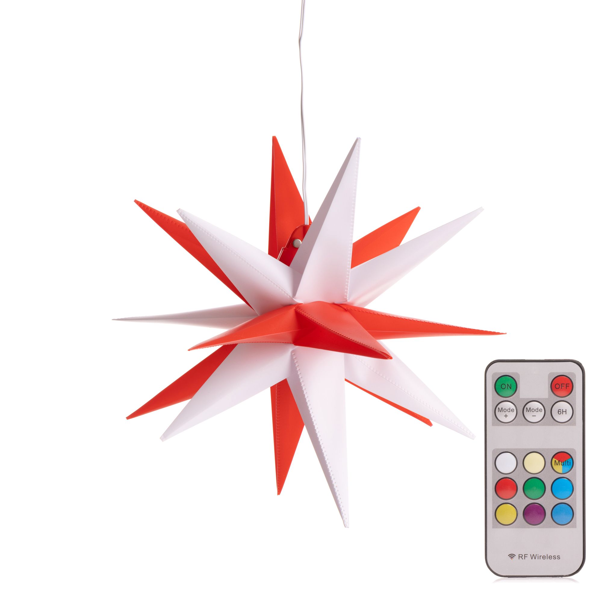 B-Ware LUMIDA Xmas LED-Dekostern 2-farbiges Design Timer & Fernbedienung