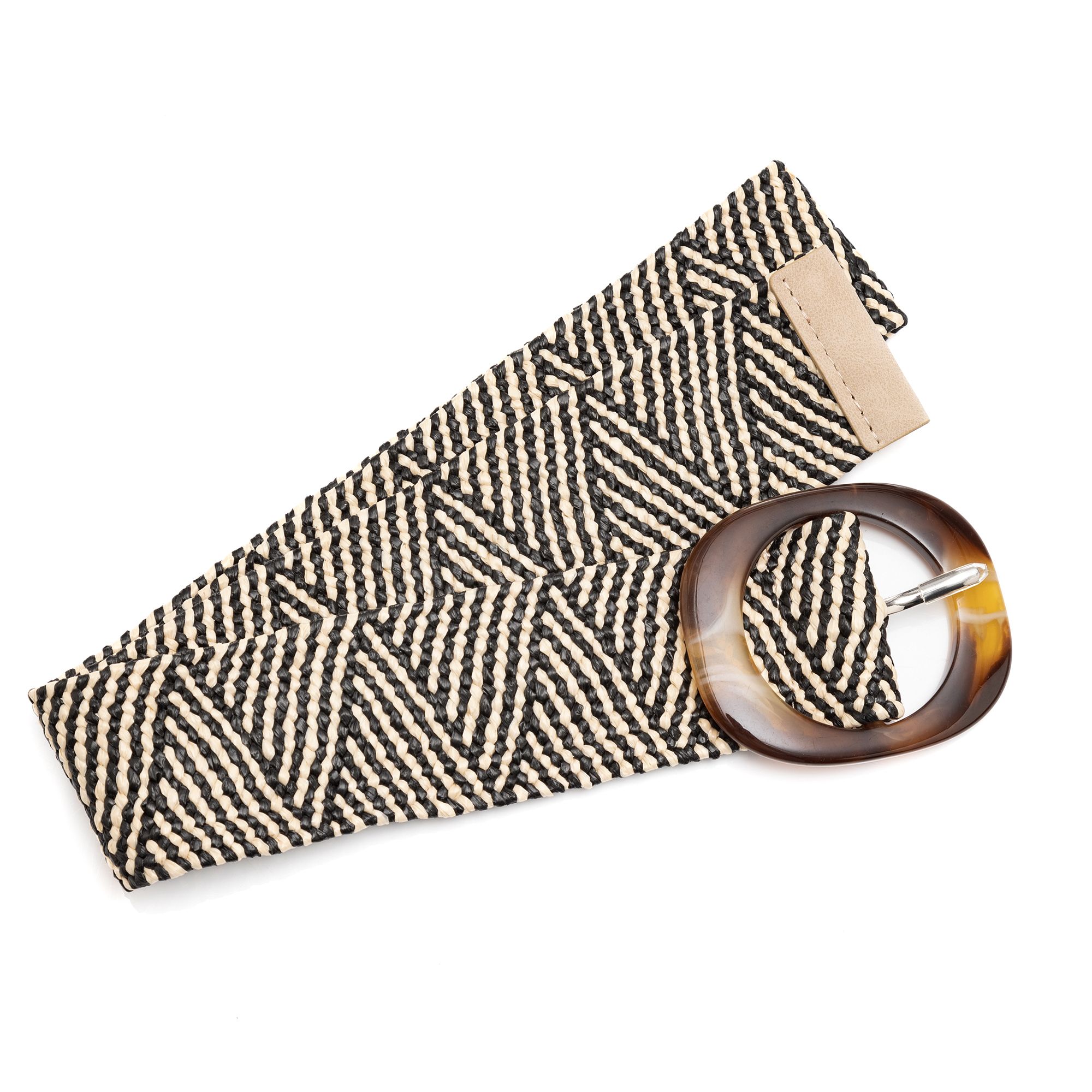 B-Ware KIM & CO. Gürtel elastischer Riemen Schnalle: Horn-Optik