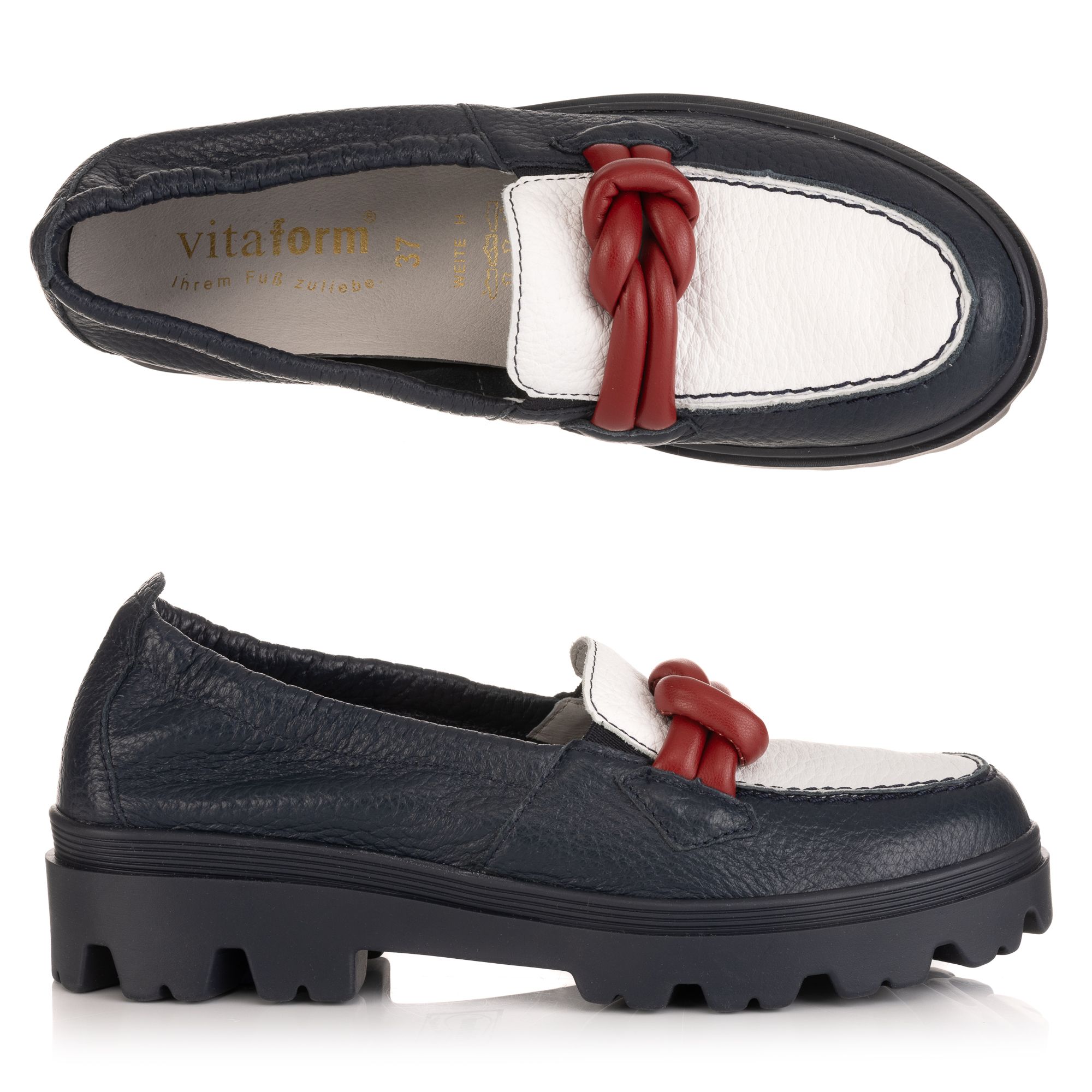 B-Ware VITAFORM Damen-Slipper Hirschleder Knotendetail