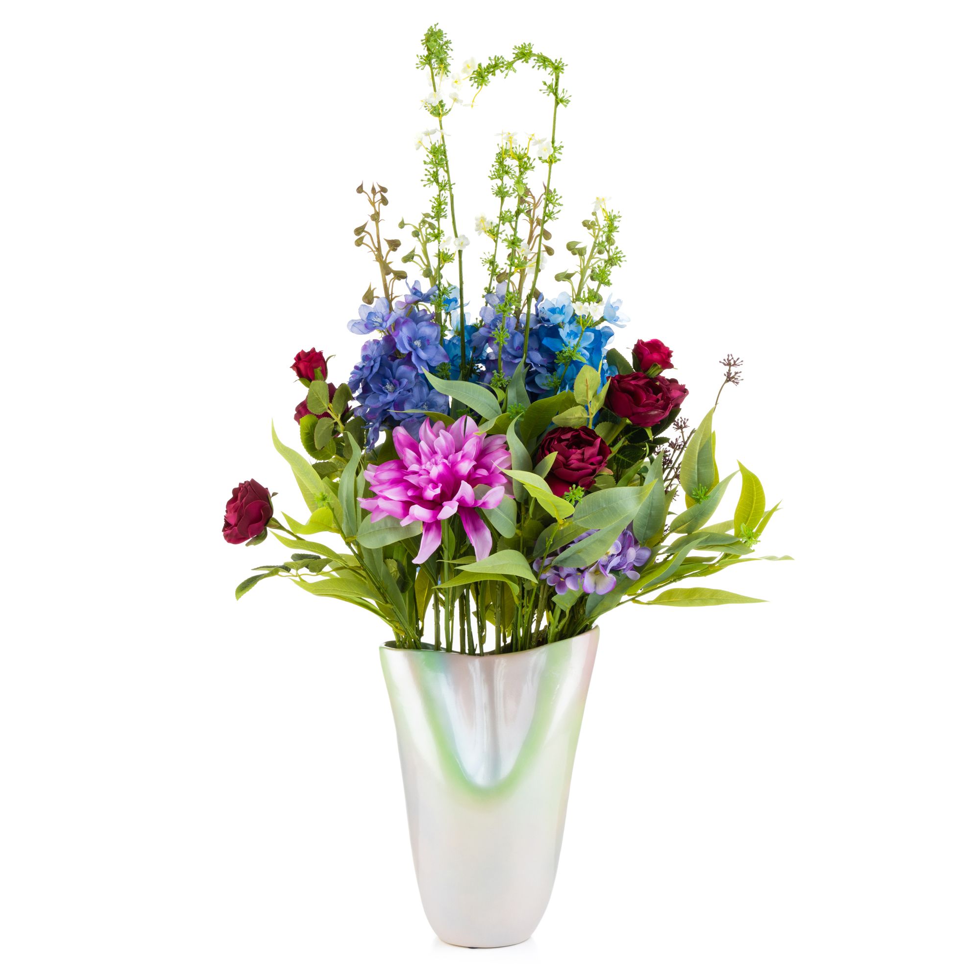 B-Ware ABELLA Flora künstl. Blumenbouquet elegante Design-Vase Höhe 97cm