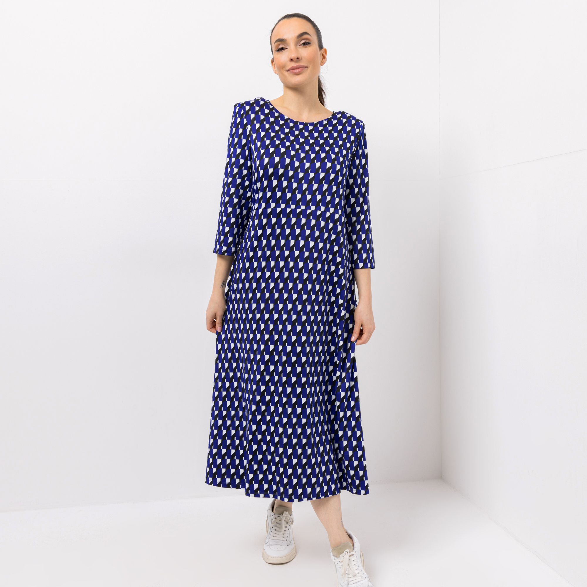 B-Ware KIM & CO. Kleid, 3/4-Arm Brazil Knit Jersey Rundhalsausschnitt