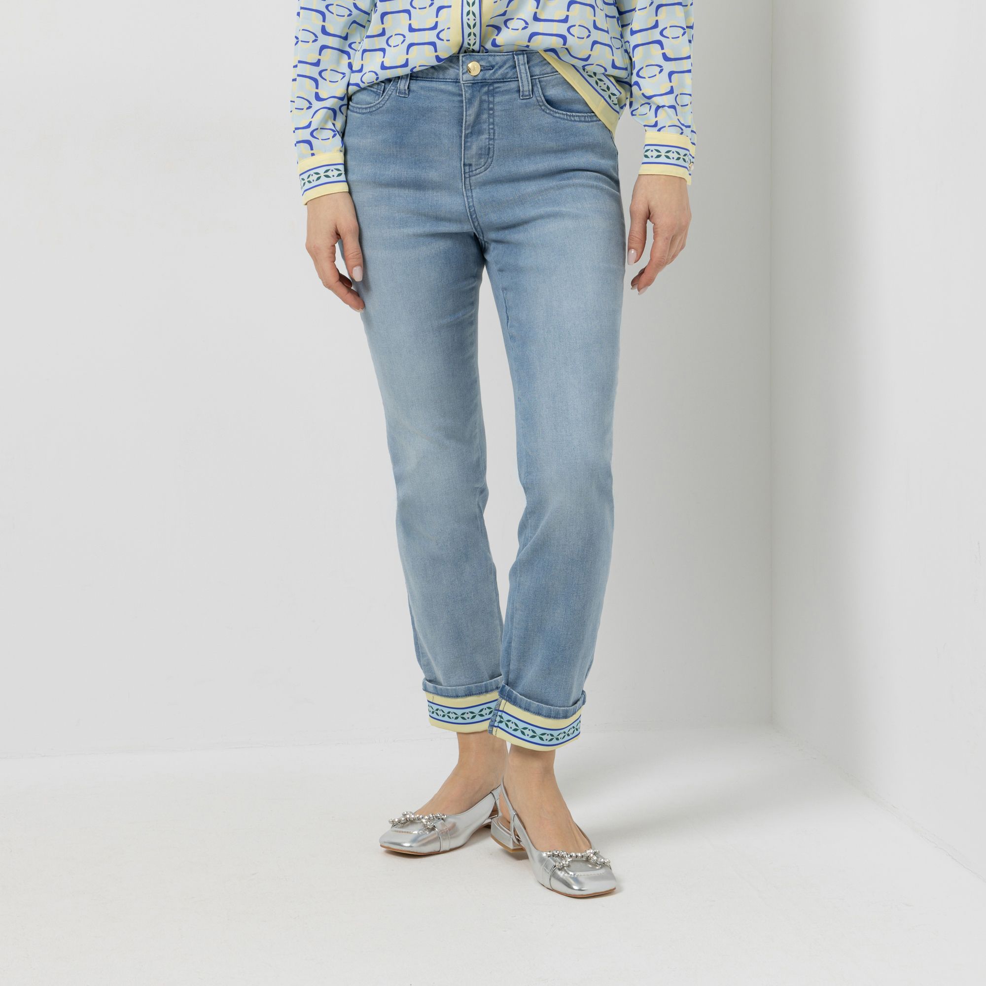 B-Ware VIA MILANO Jeans, lange Form 5-Pocket-Style schmales Bein