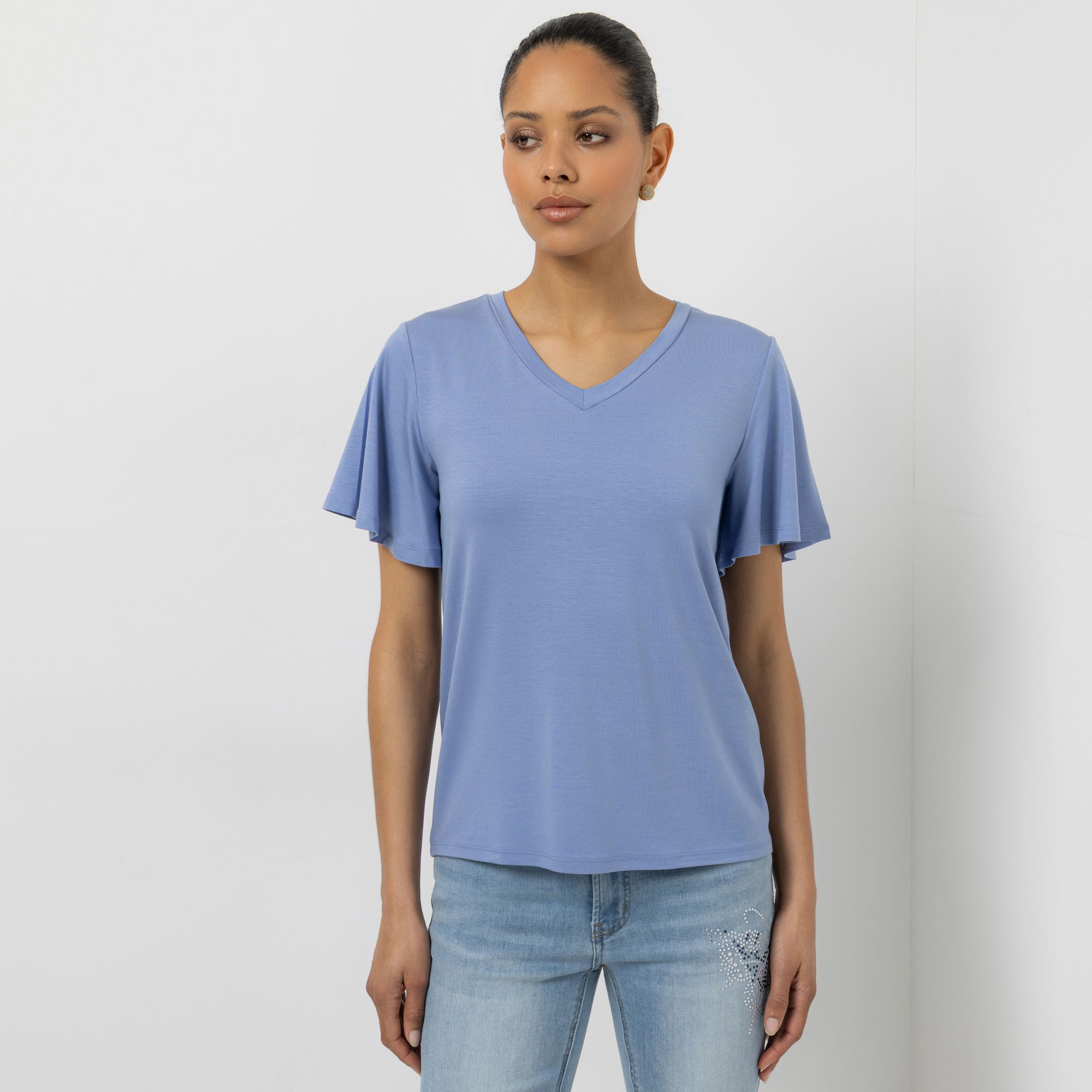 B-Ware STEFFEN SCHRAUT Shirt, kurzer 1/2 Arm V-Ausschnitt Glockenärmel