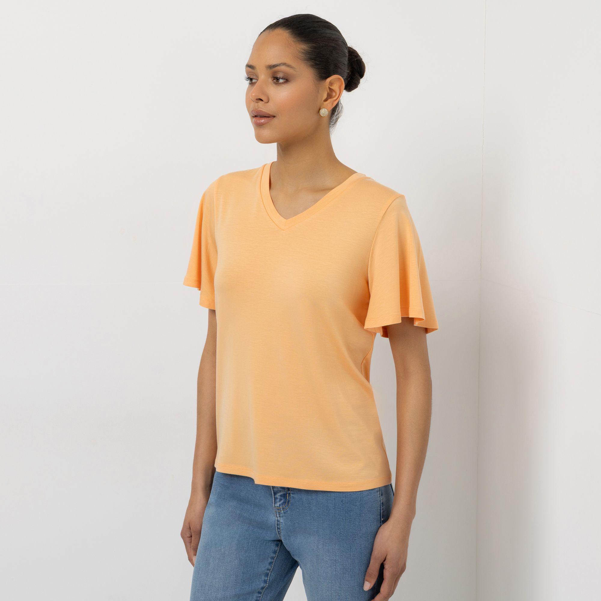 B-Ware STEFFEN SCHRAUT Shirt, kurzer 1/2 Arm V-Ausschnitt Glockenärmel