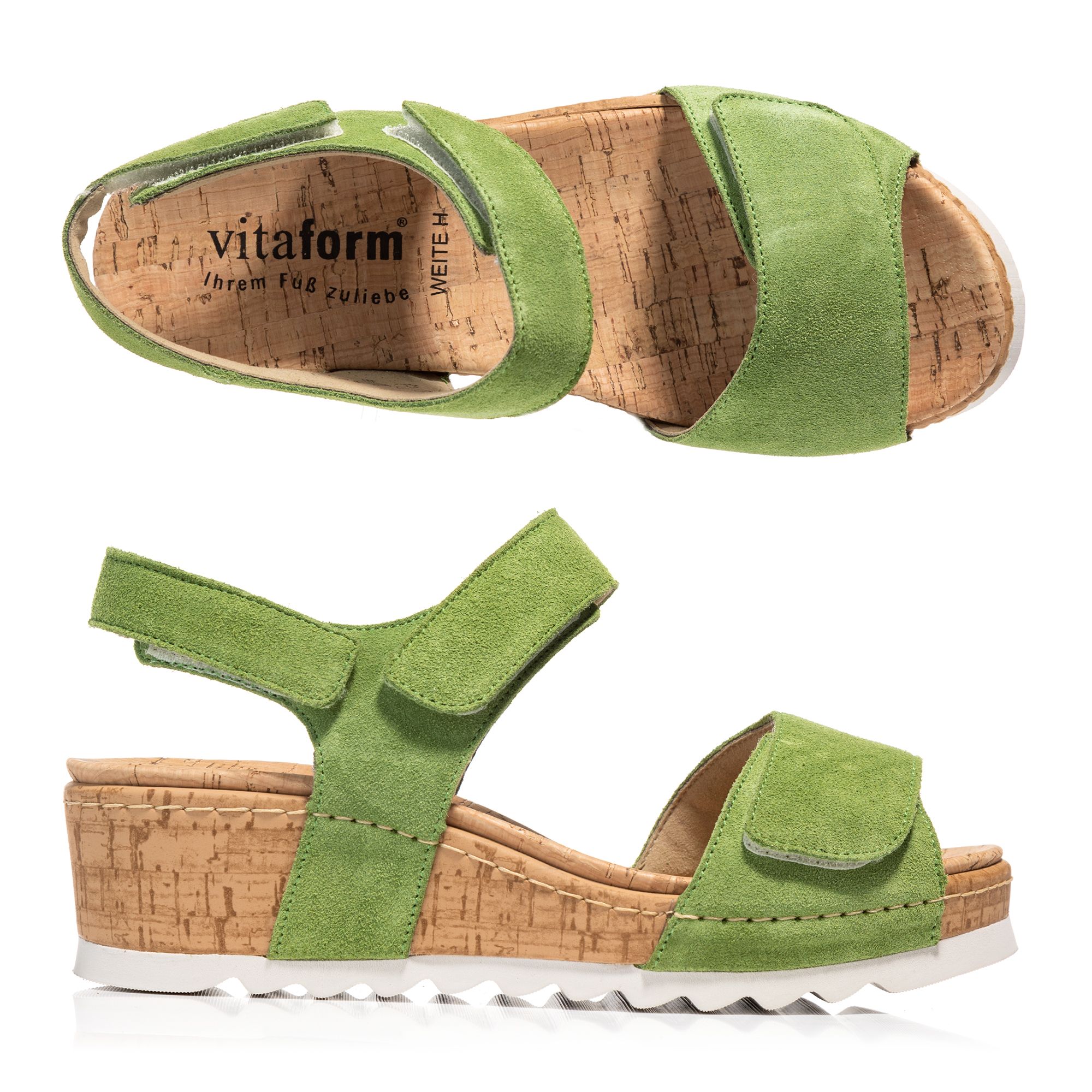 B-Ware VITAFORM Damen-Sandale Veloursleder Klettverschlüsse