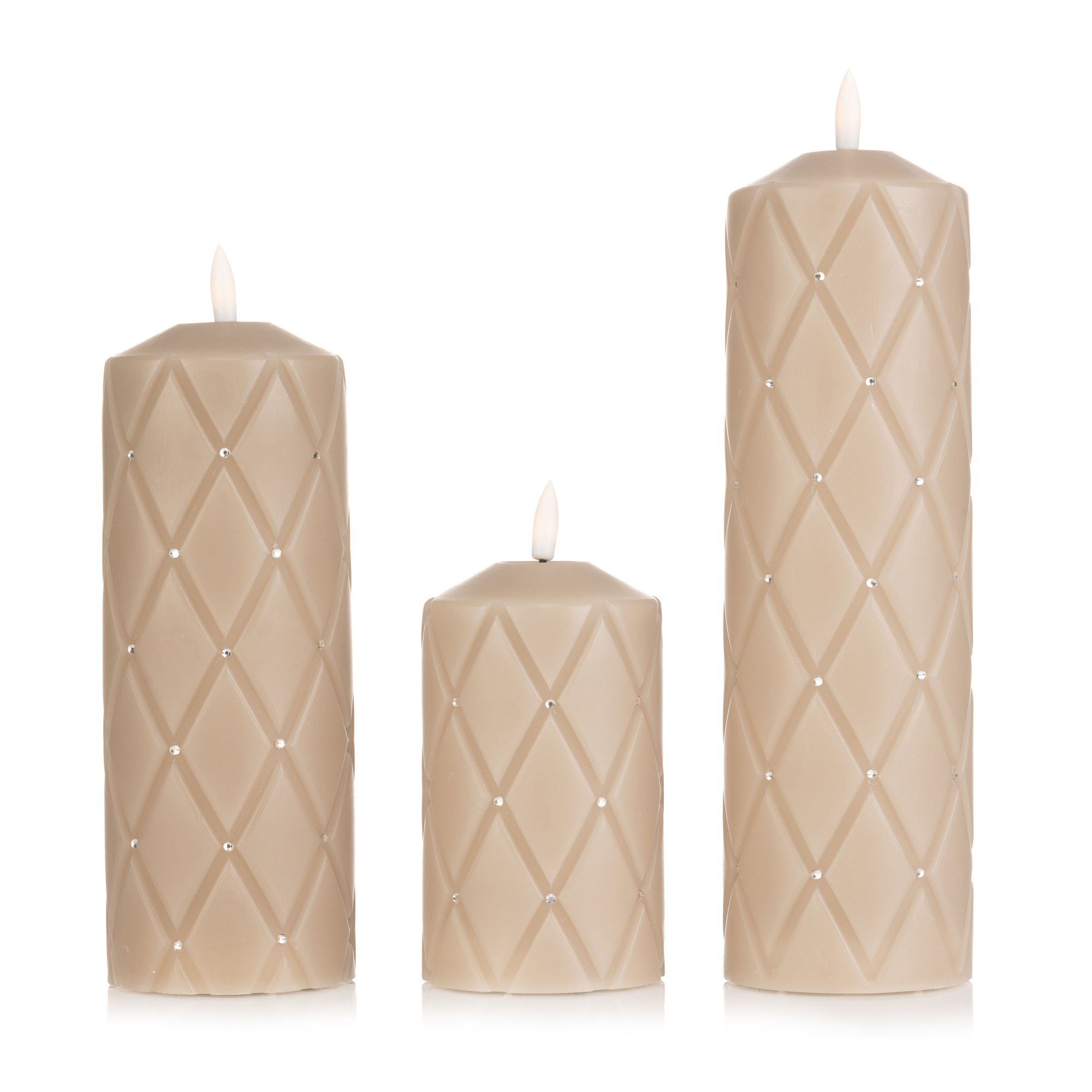 B-Ware ELAMBIA 3 LED-Kerzen Polster-Optik Flamme Luma, Timer