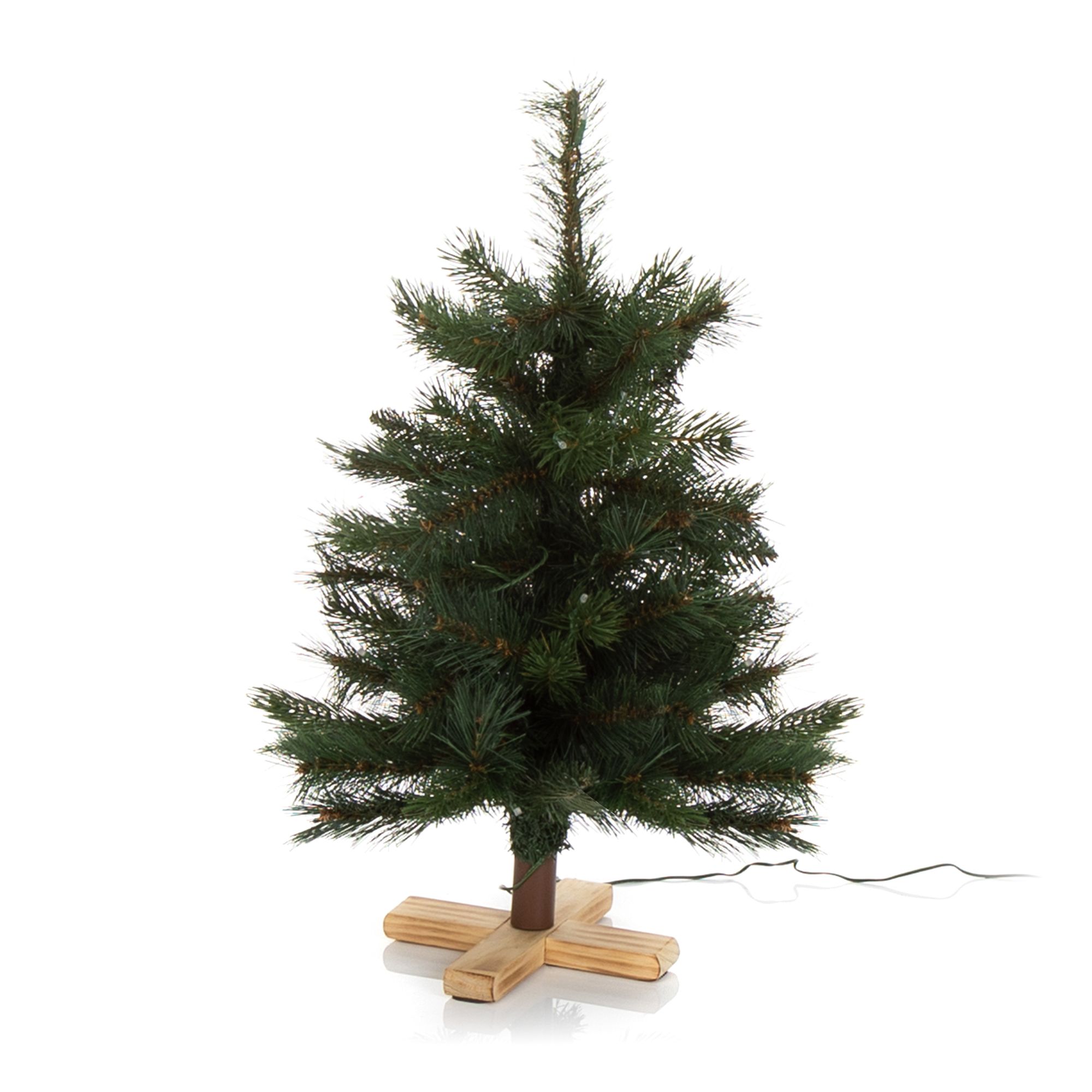 B-Ware LUMIDA Xmas LED-Weihnachtsbaum 32 Farben/Funktionen Holzfuß, FB & Tasche