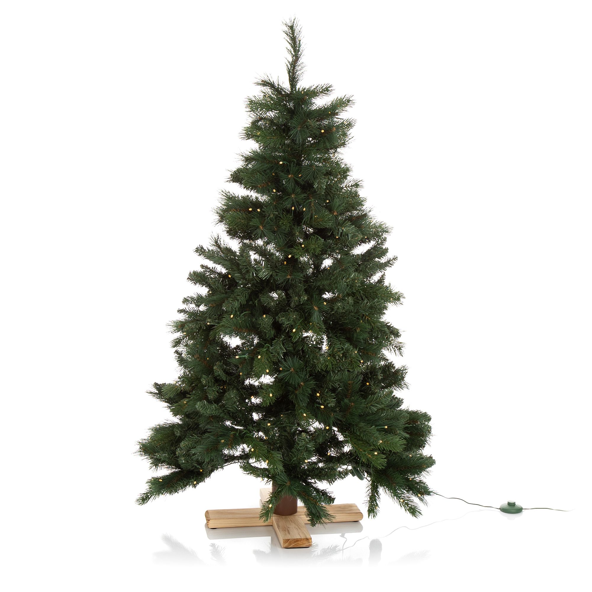 B-Ware LUMIDA Xmas LED-Weihnachtsbaum 32 Farben/Funktionen Holzfuß, FB & Tasche