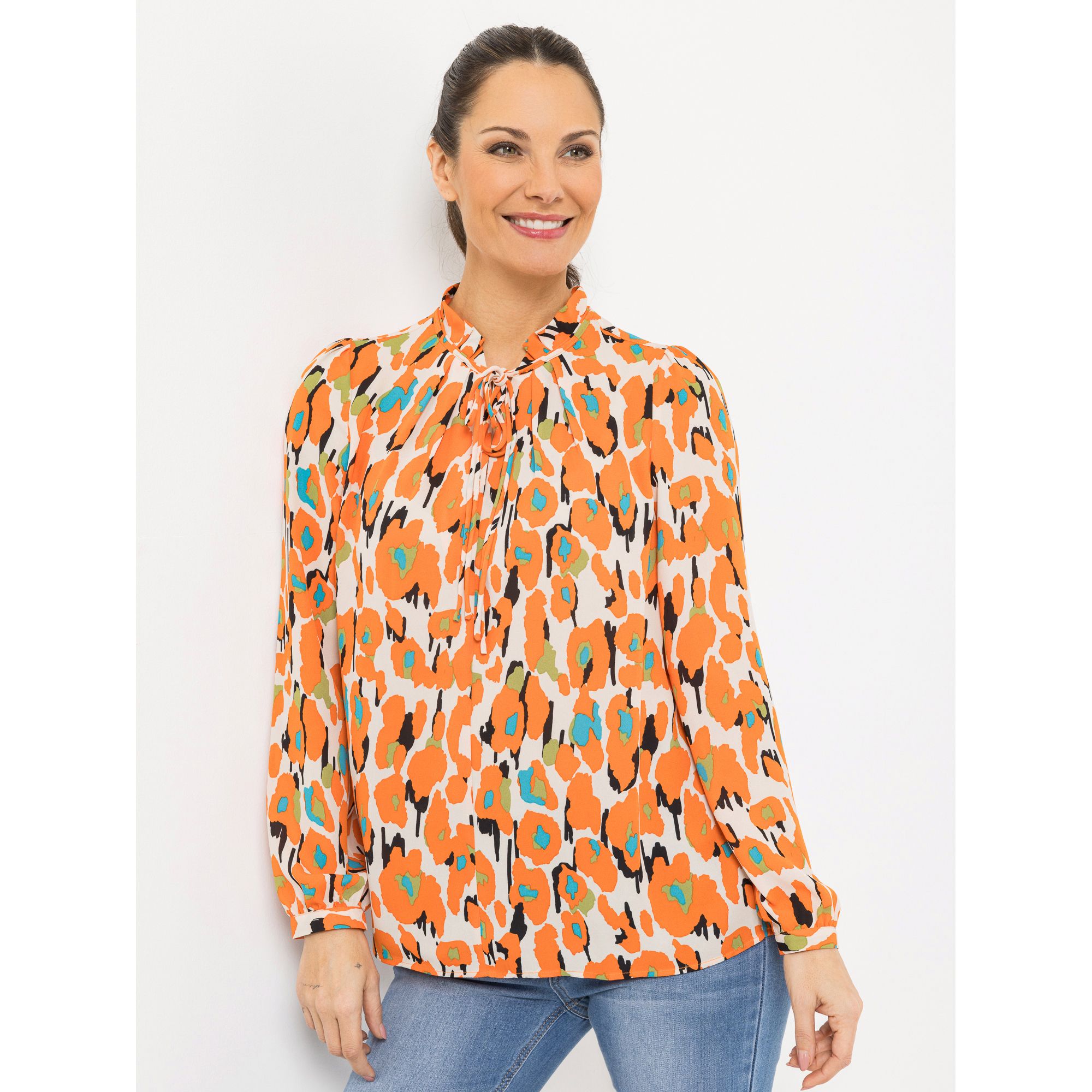 B-Ware STEFFEN SCHRAUT Bluse Zierkragen mit Falten und Bindeband