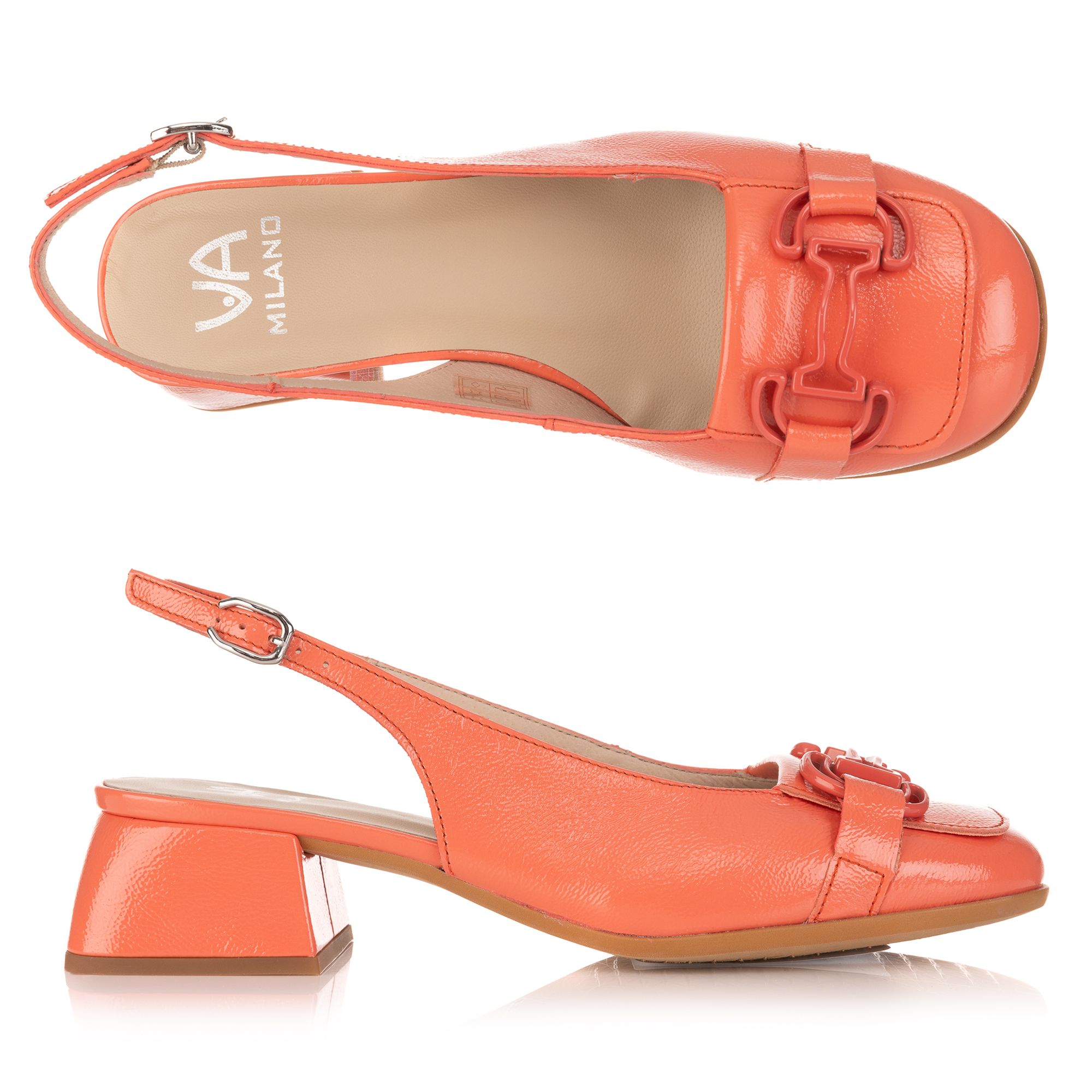 B-Ware VIA MILANO Damen-Sandale echt Leder Schmuckdetail