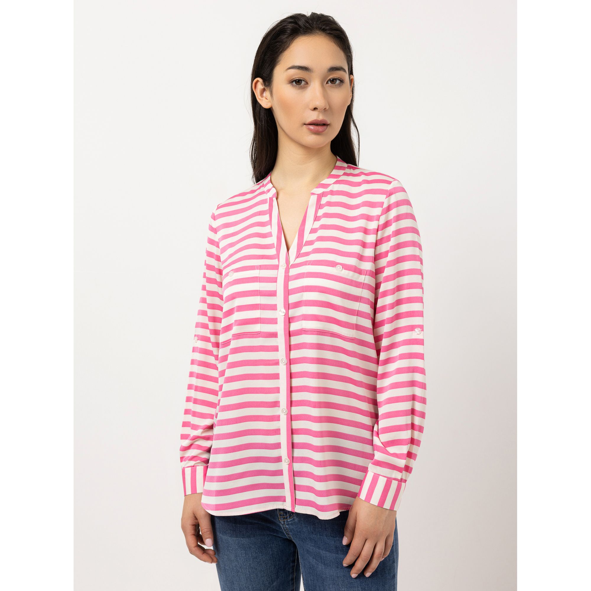 B-Ware STEFFEN SCHRAUT Bluse Serafino-Ausschnitt Knopfleiste