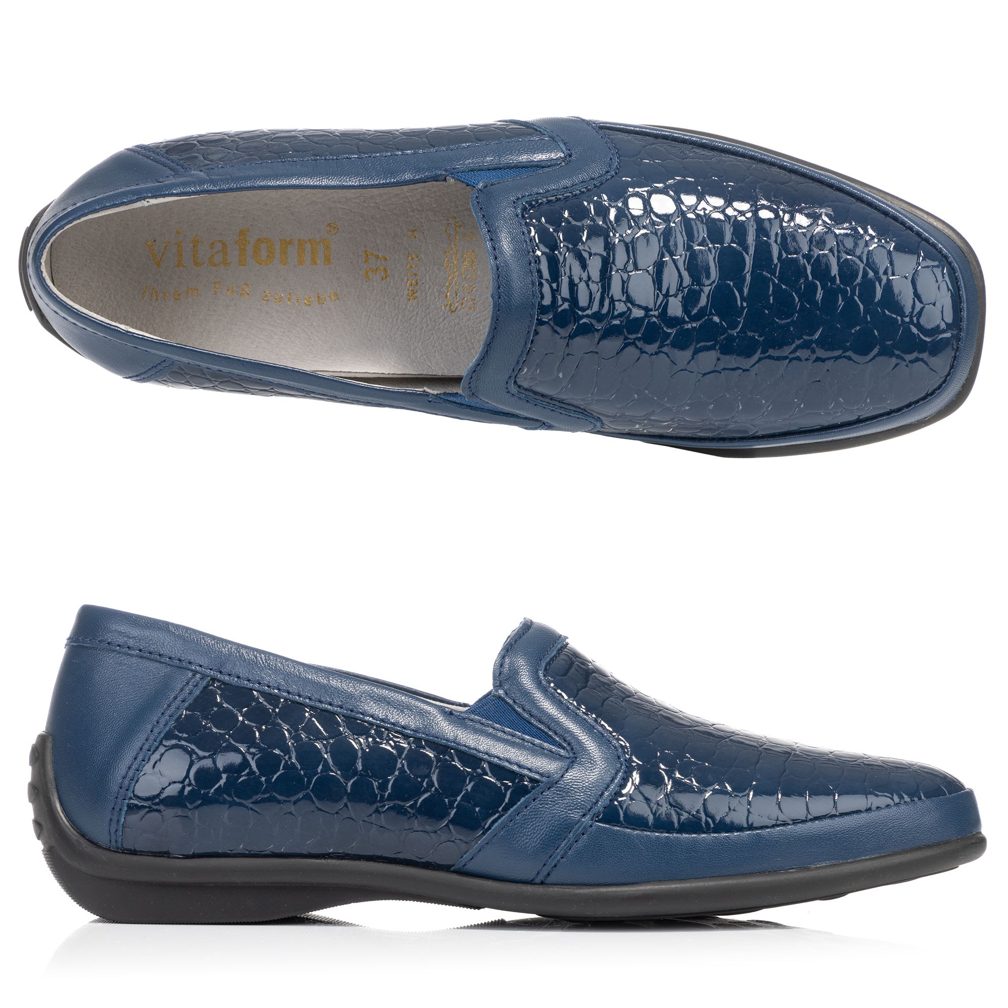 B-Ware VITAFORM Damen- Slipper Leder/ Stretch Struktur- Optik