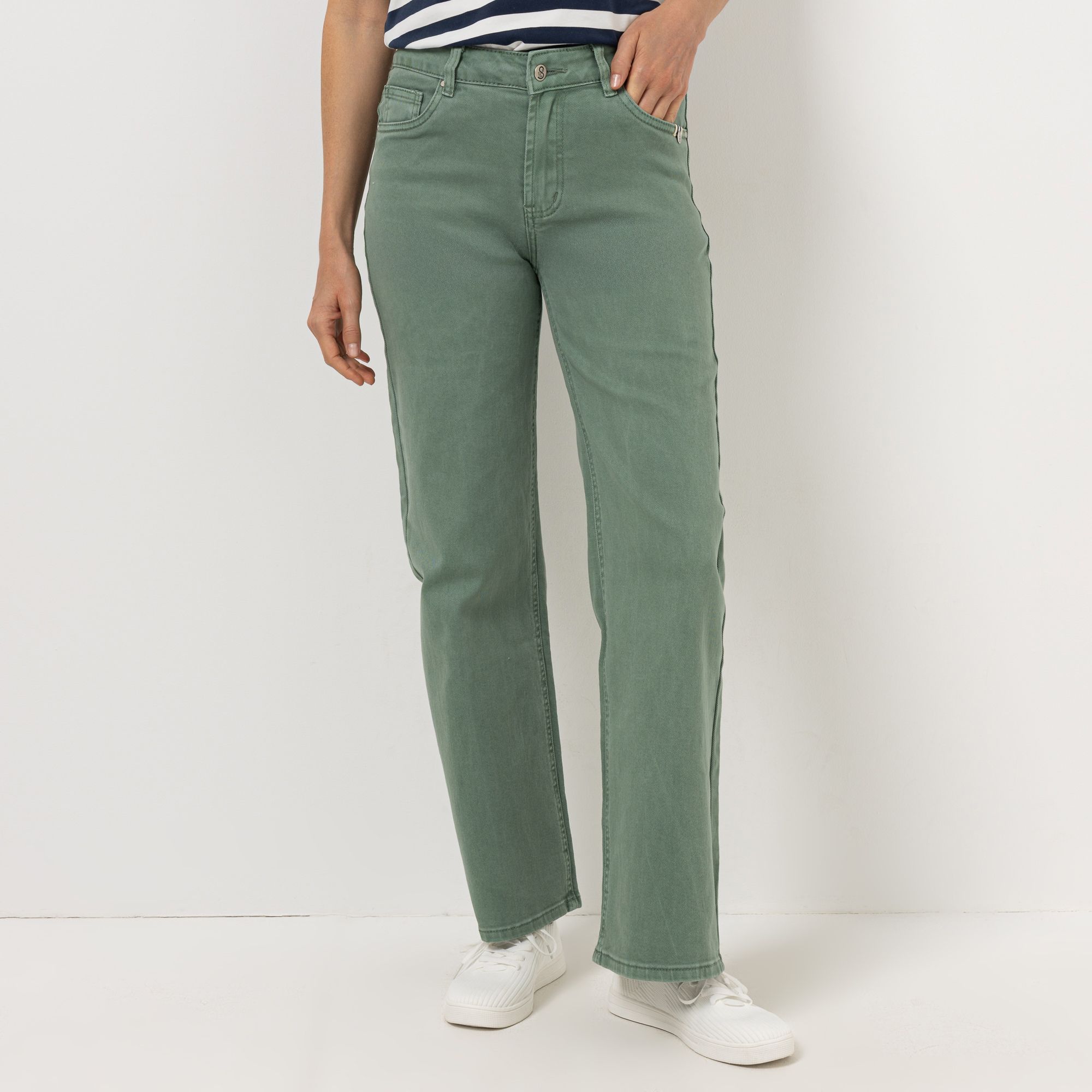 B-Ware STRANDFEIN Jeanshose lange Form Logo-Badge