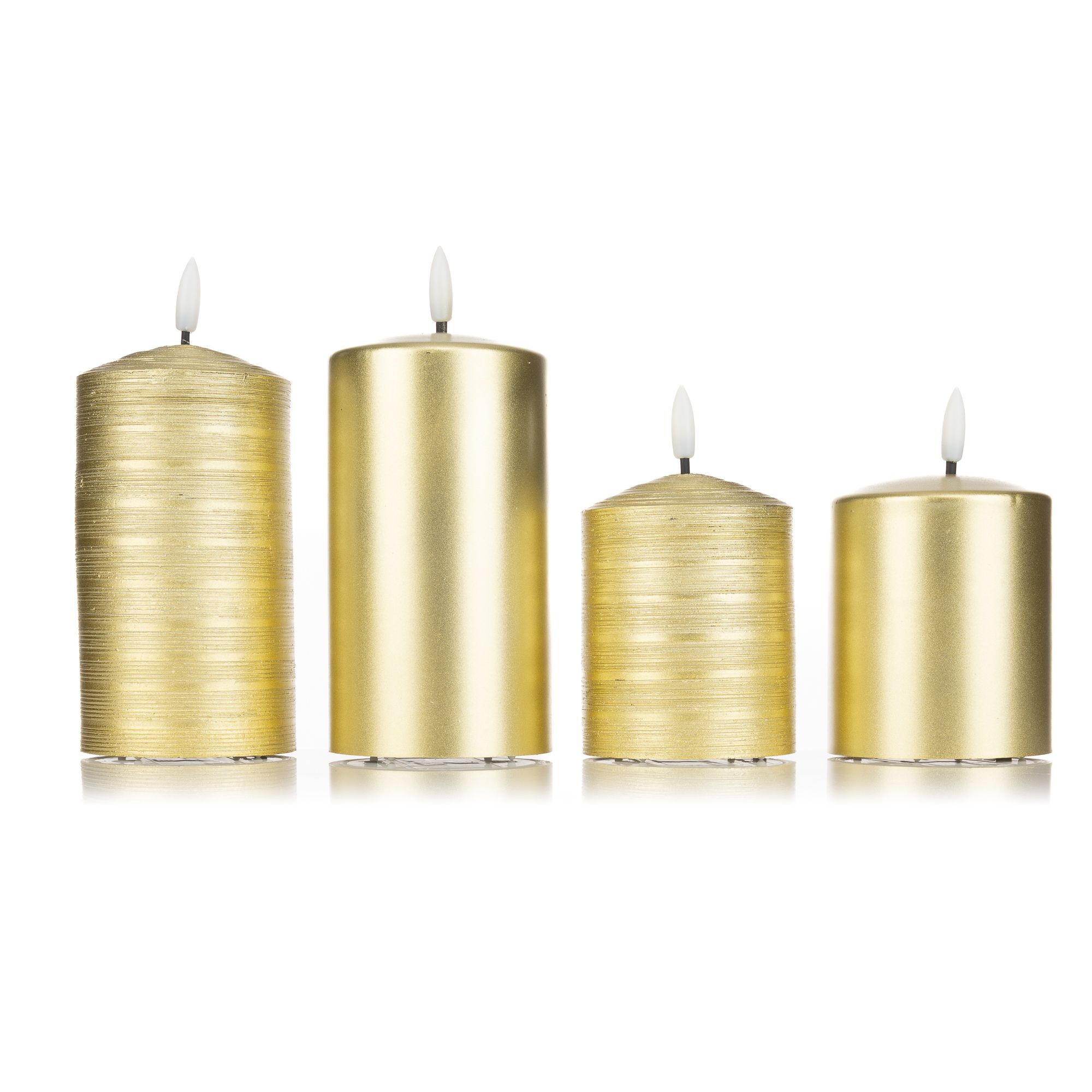 B-Ware ELAMBIA 4 LED-Kerzen Metallic-Finish glänzend / matt