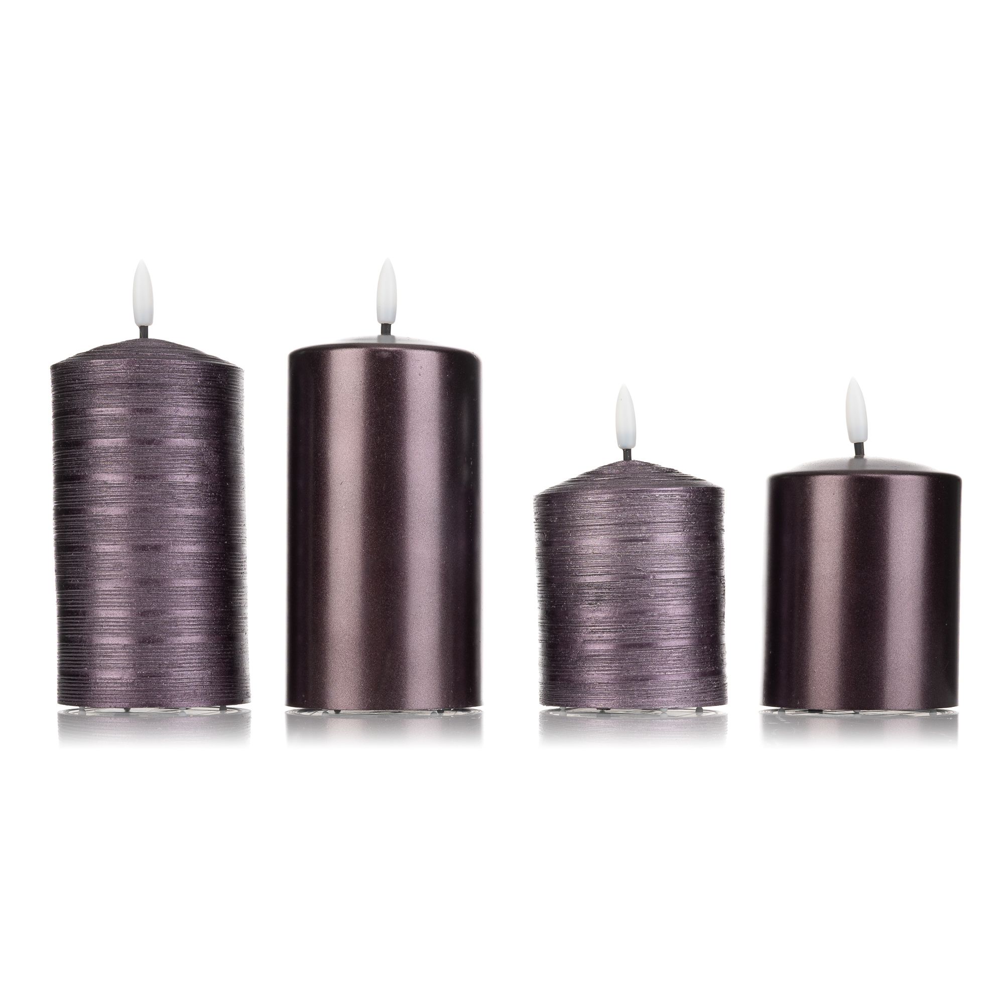 B-Ware ELAMBIA 4 LED-Kerzen Metallic-Finish glänzend / matt