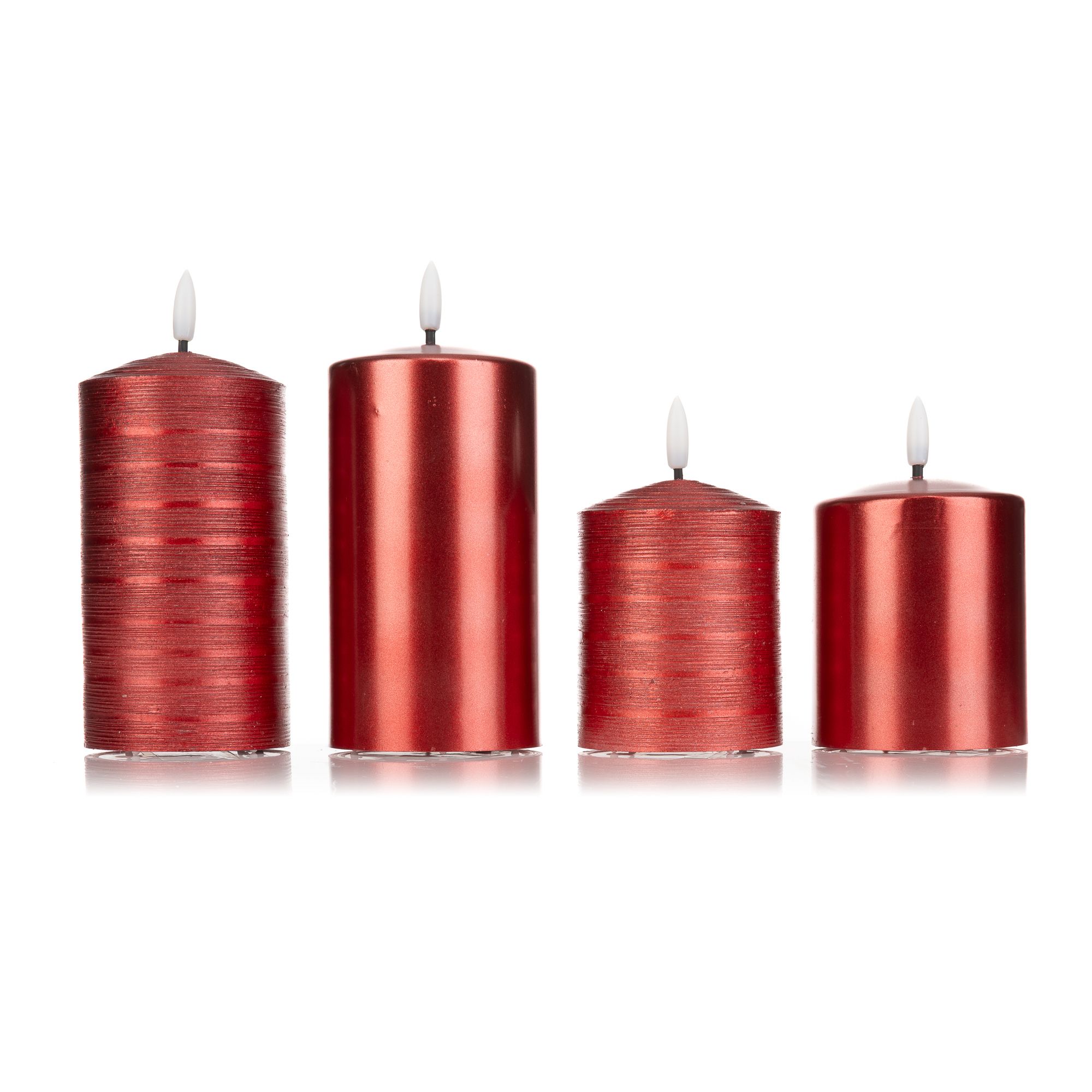 B-Ware ELAMBIA 4 LED-Kerzen Metallic-Finish glänzend / matt