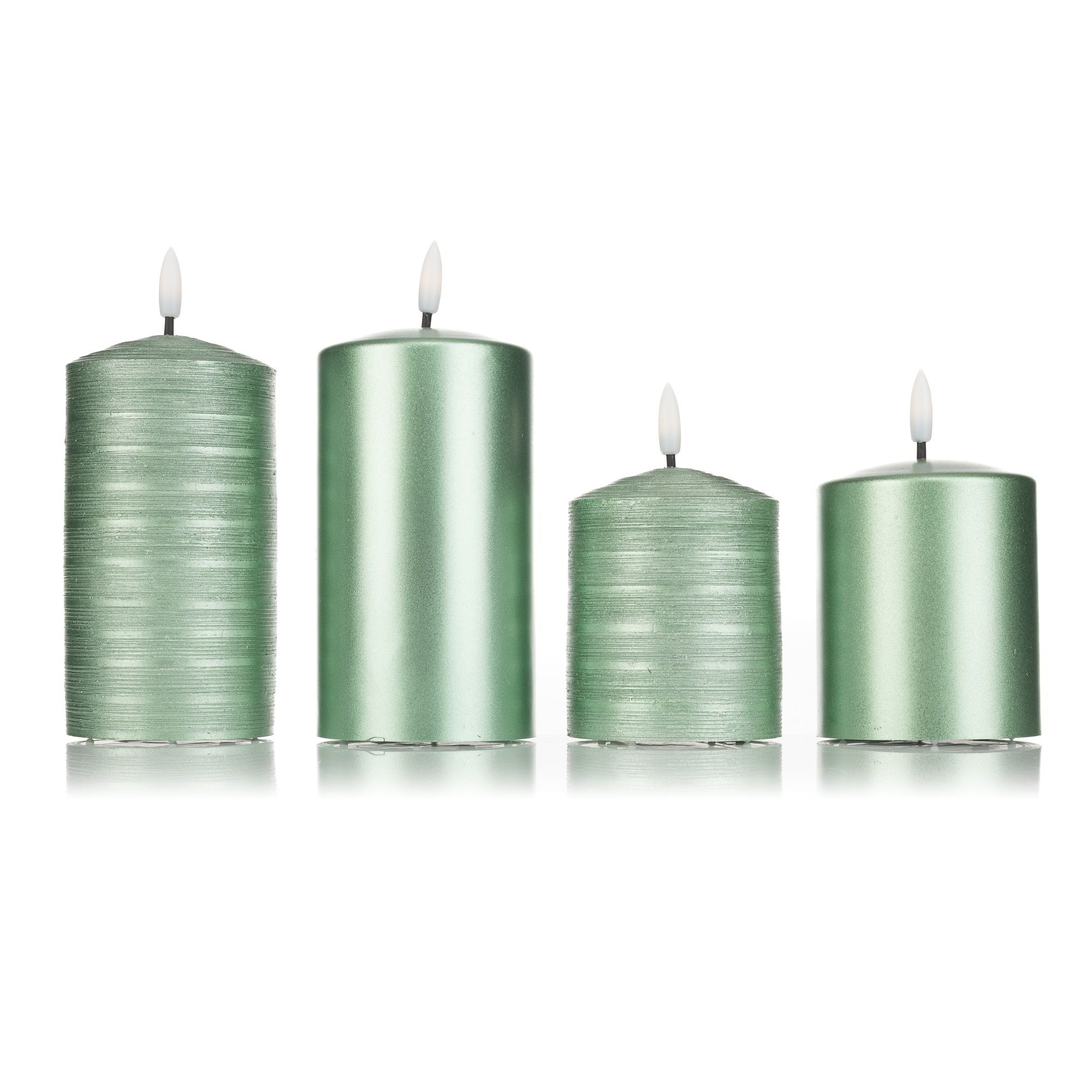 B-Ware ELAMBIA 4 LED-Kerzen Metallic-Finish glänzend / matt