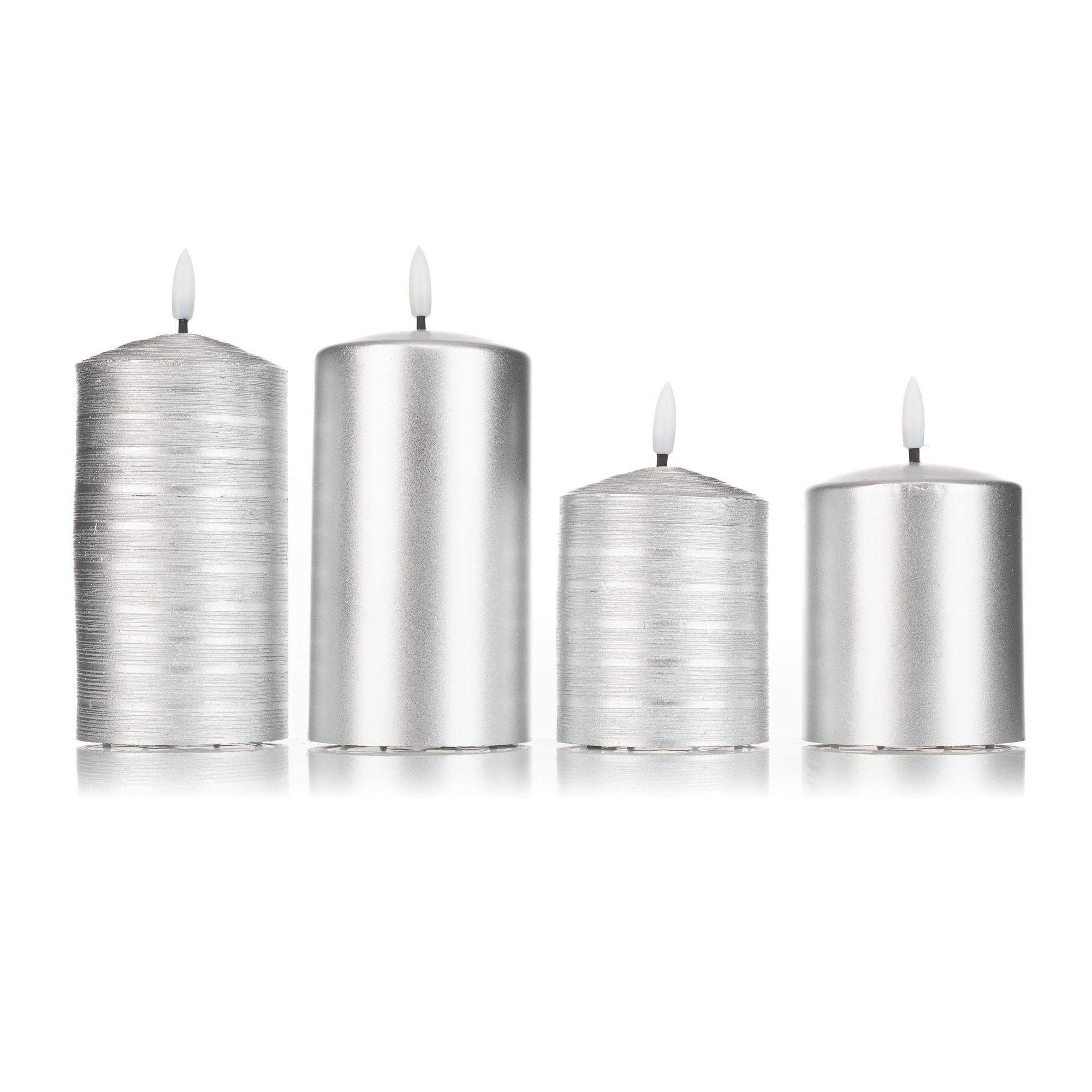 B-Ware ELAMBIA 4 LED-Kerzen Metallic-Finish glänzend / matt