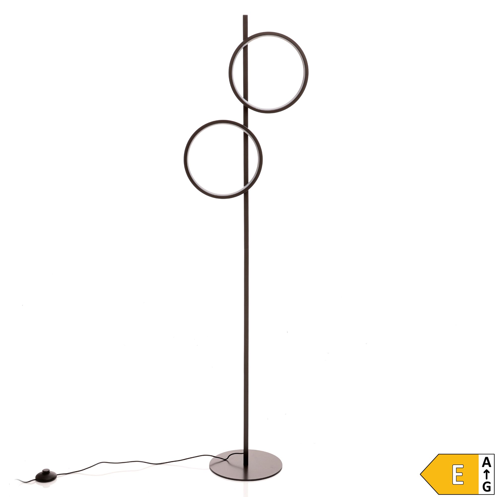 B-Ware LUMIDA Looks LED-Stehleuchte Ring-Design Fußschalter, Energieeffizienzklasse E