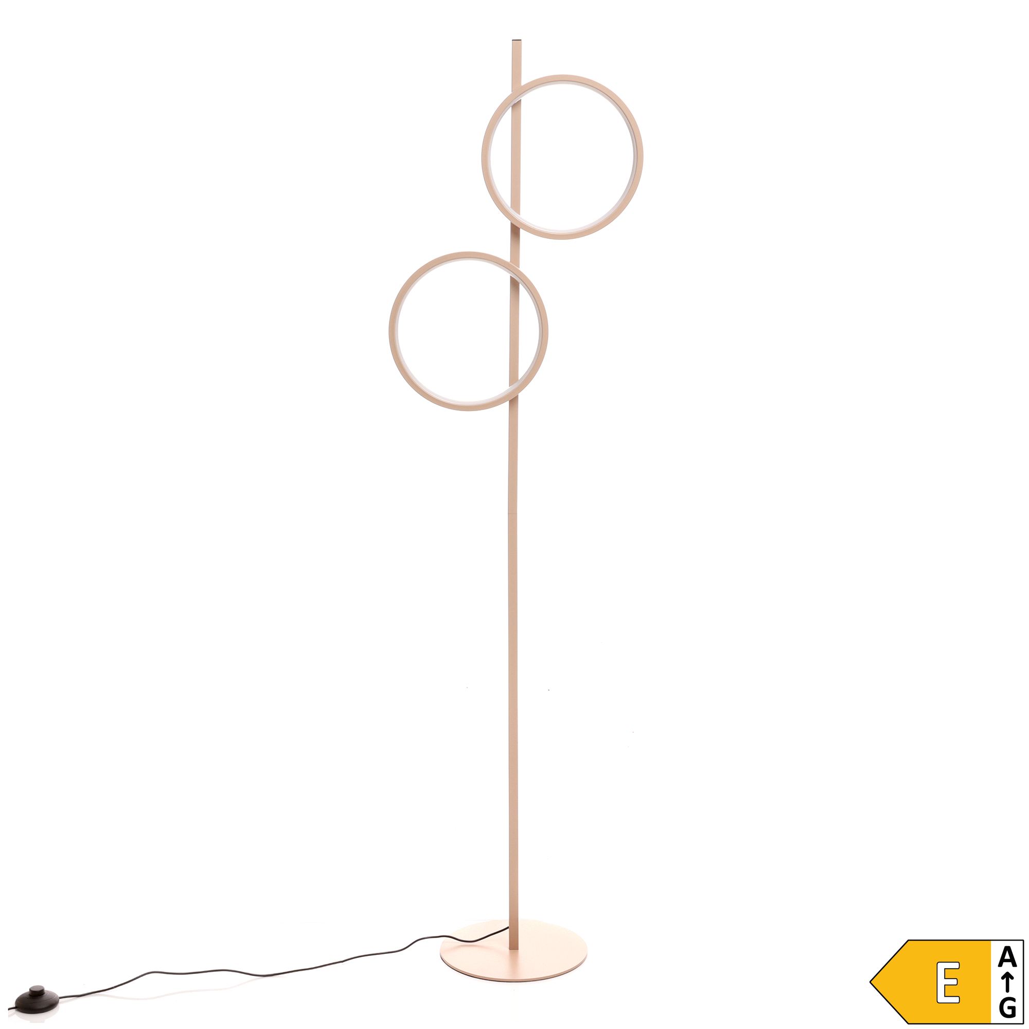 B-Ware LUMIDA Looks LED-Stehleuchte Ring-Design Fußschalter, Energieeffizienzklasse E