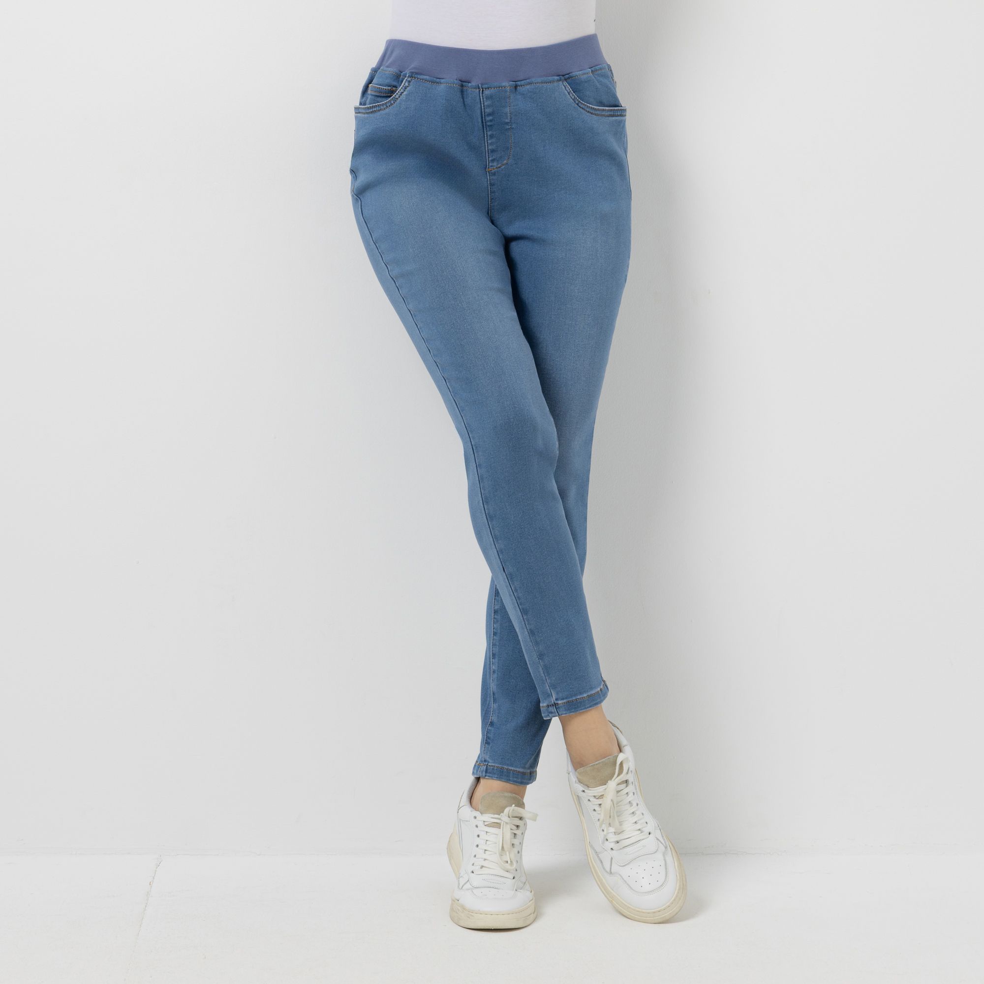 B-Ware DENIM & CO. Jeggings 5-Pocket-Style Rundumdehnbund