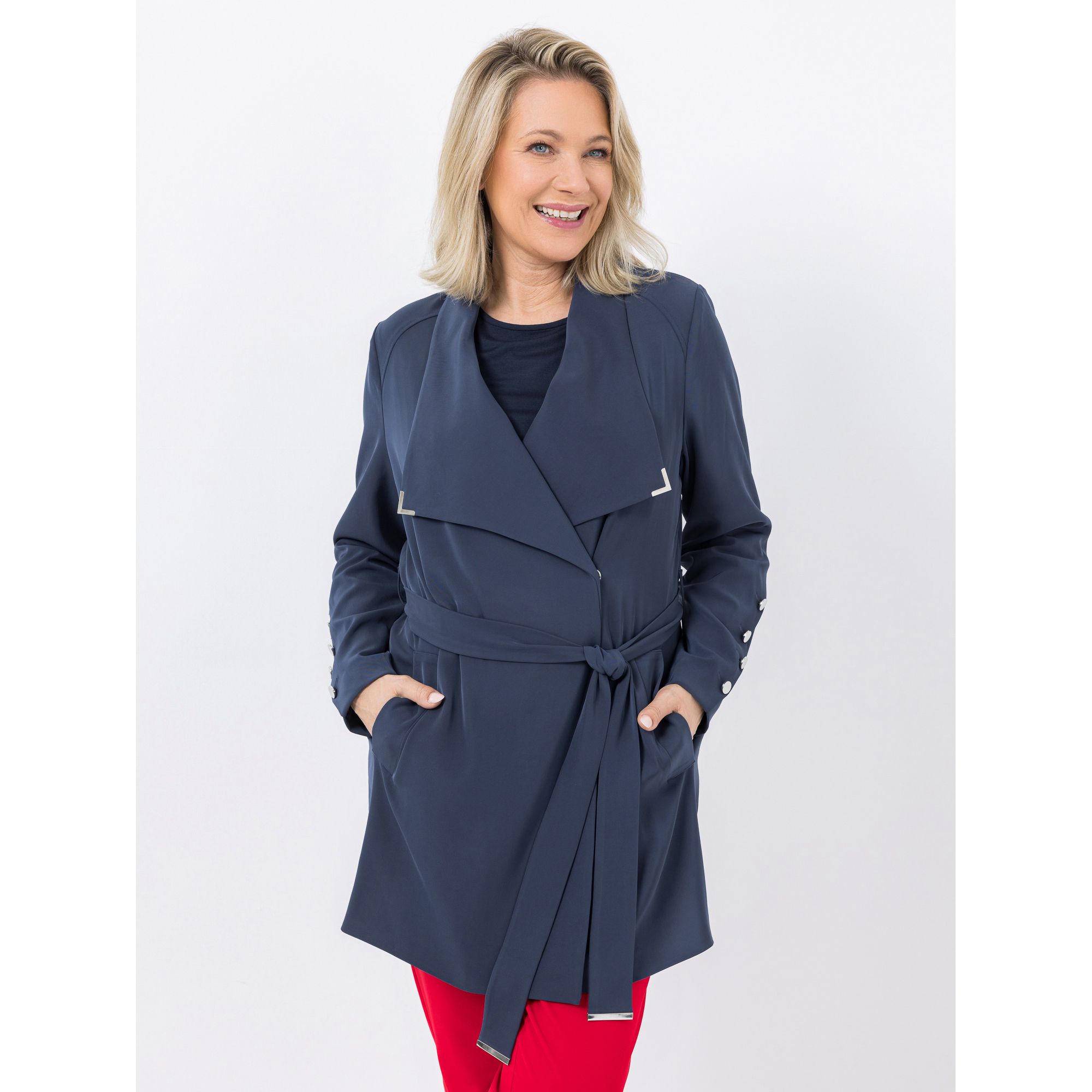 B-Ware KILIAN KERNER SENSES Blazerkurzmantel Bindegürtel Zierknöpfe